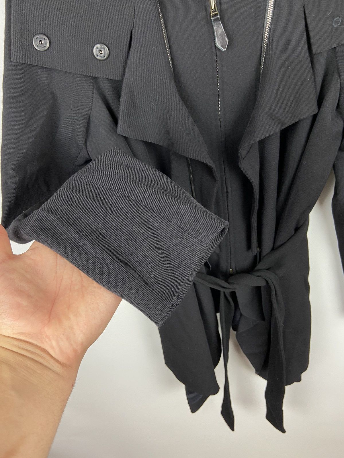 Annette Gortz × Designer Annette Gortz Asymmetrical Zip Black Women Wool Jacket Sz 40 Size S / US 4 / IT 40 - 7 Thumbnail