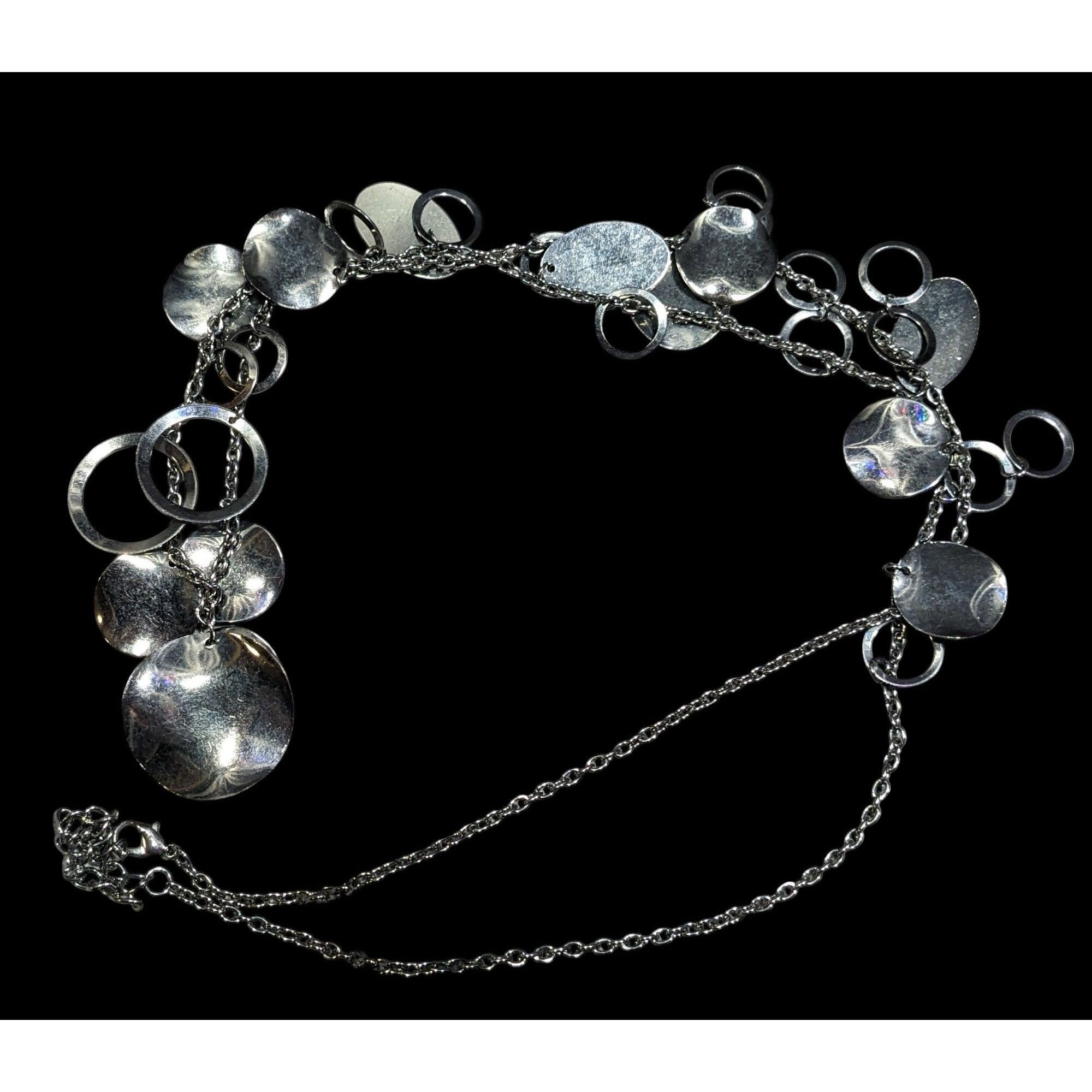 Other Jingling Disc And Open Circle Charm Silver Tone Necklace Size ONE SIZE - 1 Thumbnail