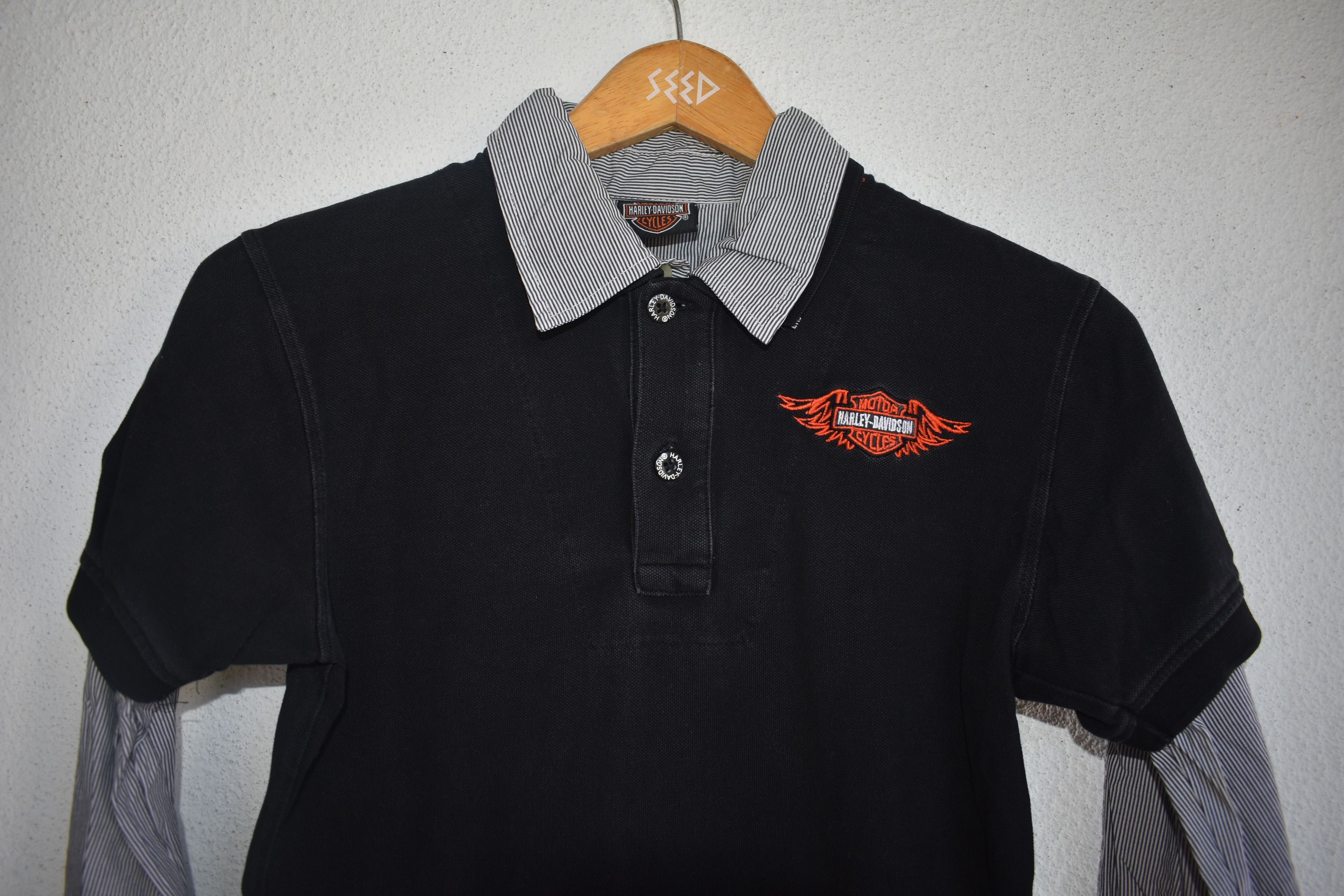 Harley Davidson × Vintage Vintage Harley Davidson Embroidery Logo Long Sleeve T-shirt Size S / US 4 / IT 40 - 2 Thumbnail