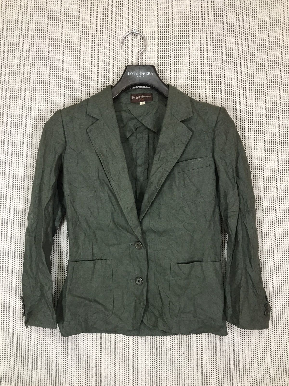 Vintage × Yves Saint Laurent ‼️VINTAGE YSL BLAZER ARMY GREEN ‼️ Size S / US 4 / IT 40 - 1 Thumbnail