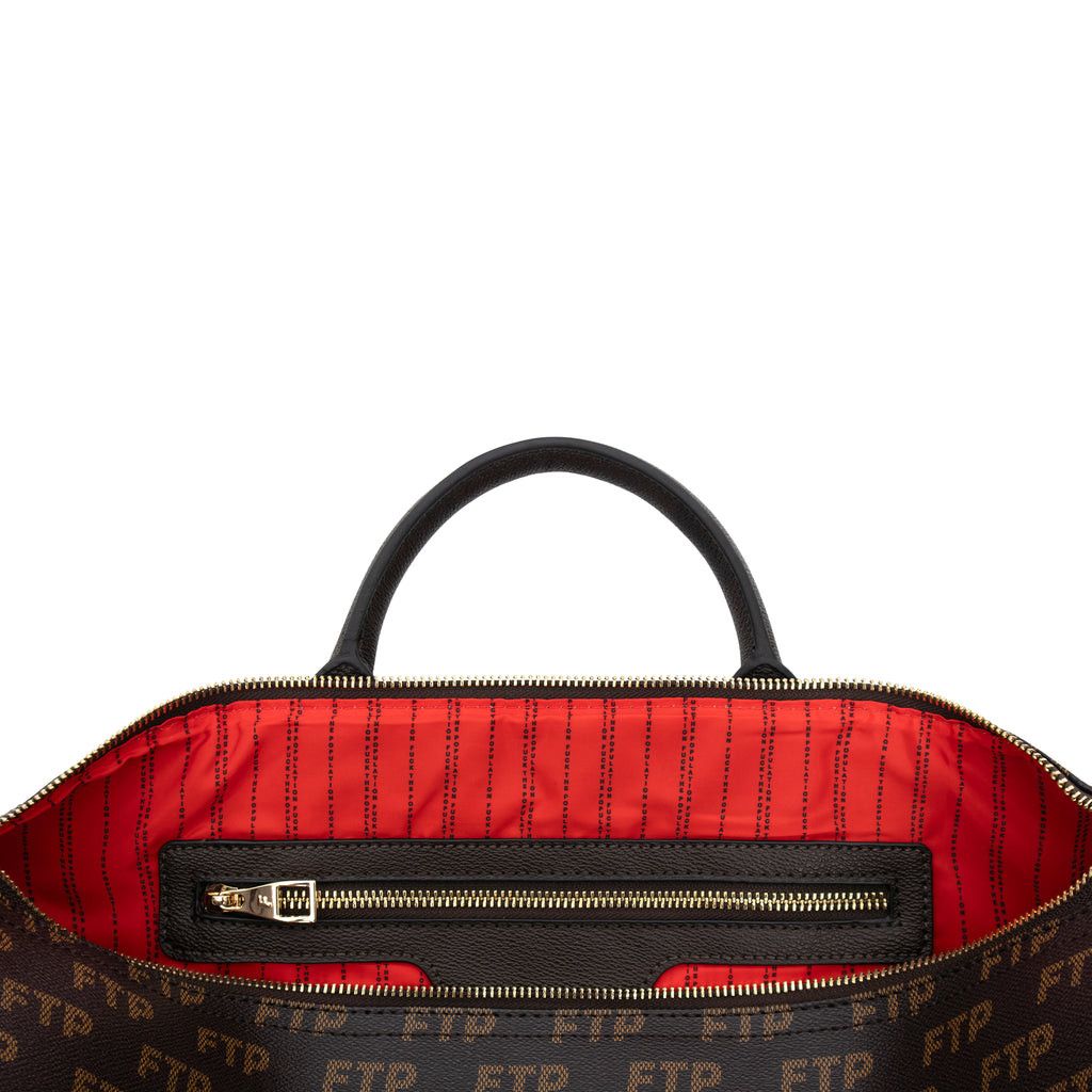 Fuck The Population FTP Logo Repete Duffle Bag (Brown) Size ONE SIZE - 4 Thumbnail