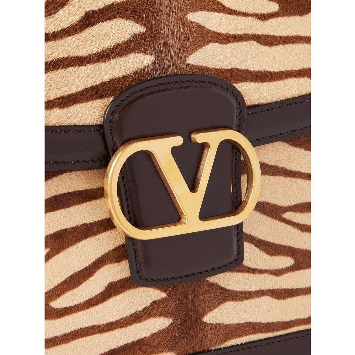 Valentino VALENTINO GARAVANI 9To5 $4490 Brown Animalier Effect Shoulde Size ONE SIZE - 3 Thumbnail