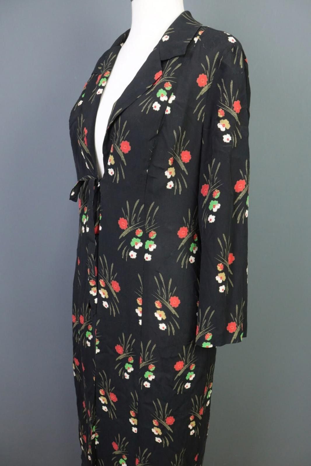 Farm Rio Rixo Black Floral Drawstring Wrape A-Line Long Dress US 6 Size M / US 6-8 / IT 42-44 - 7 Thumbnail