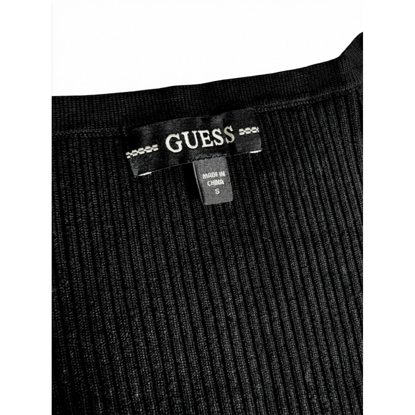 Guess NWT New GUESS Margot Cap Sleeve Ribbed Knit Midi Black Dres Size S / US 4 / IT 40 - 5 Thumbnail