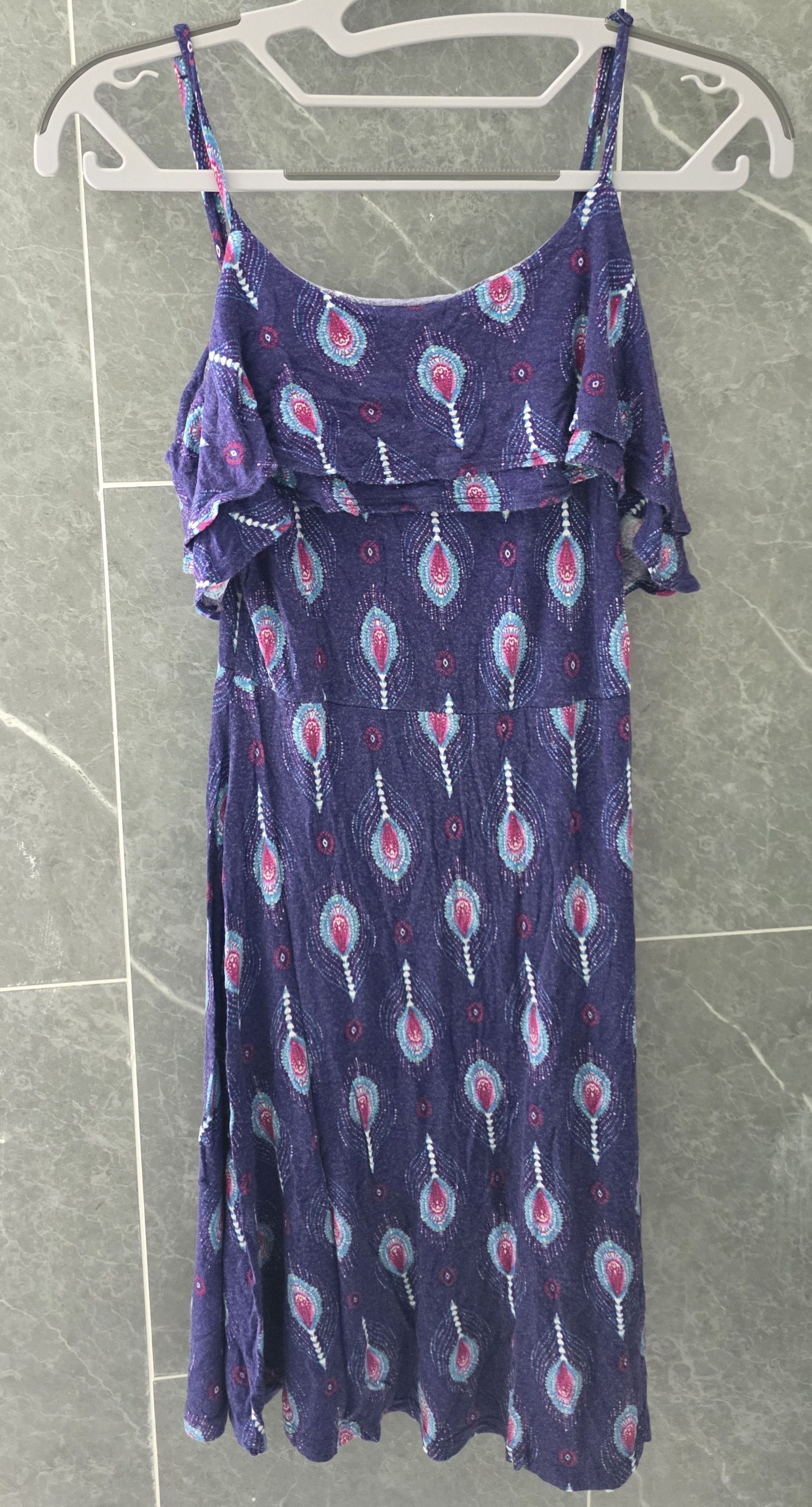 Other Pink Republic Navy Purple Paisley Print Ruffle Dress S Size S / US 4 / IT 40 - 1 Thumbnail
