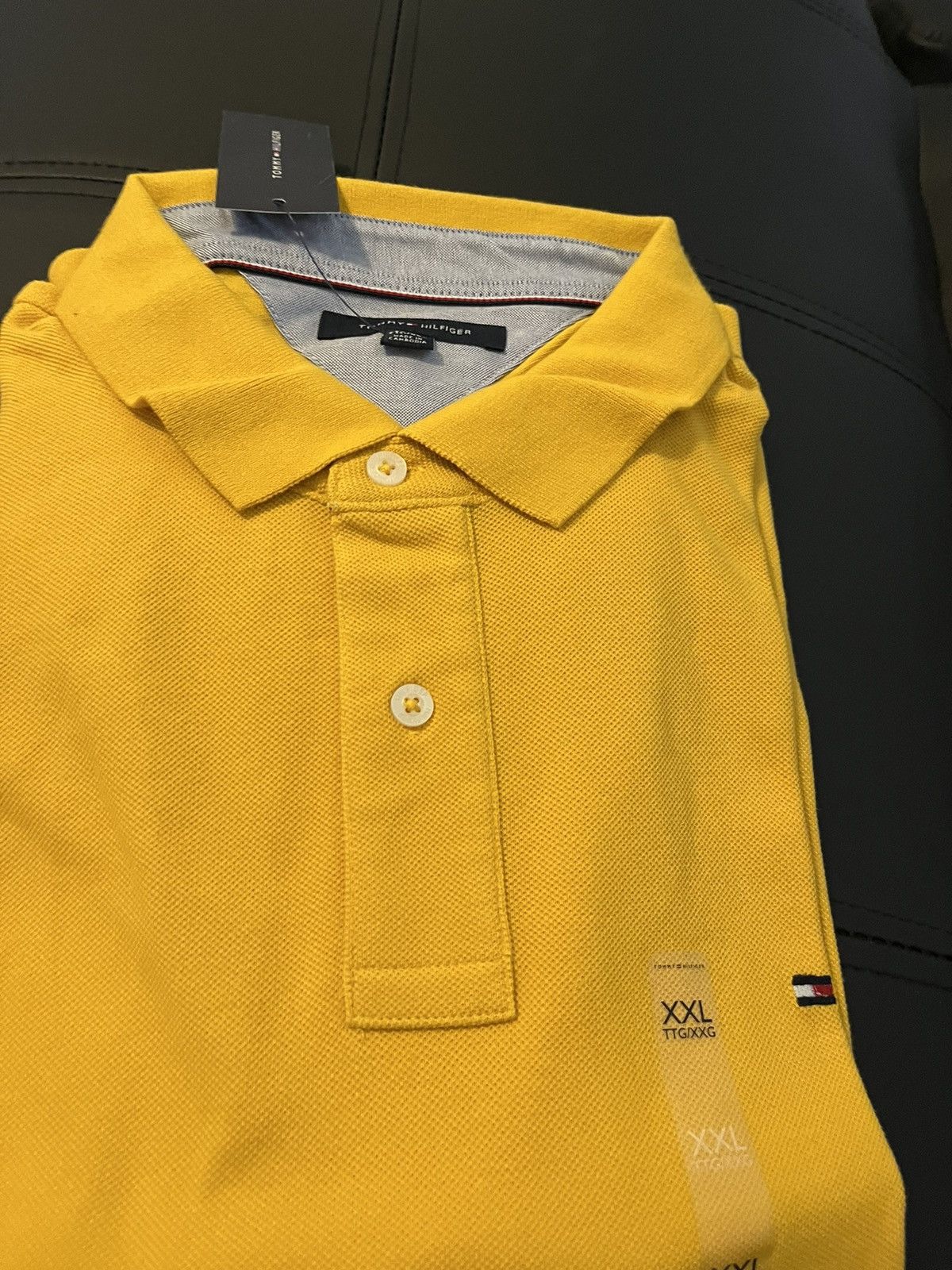 Image of Tommy Hilfiger Polo in Yellow, Men's (Size 2XL)