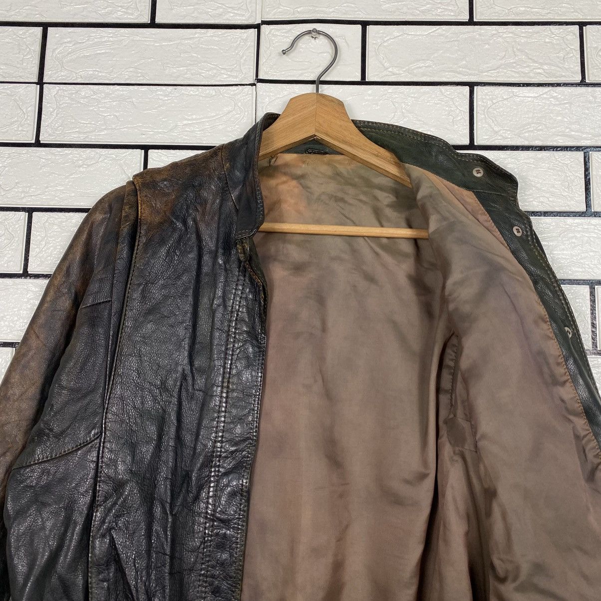 Japanese Brand 📌Vintage Leather Jacket Button Blanket Issey Miyake Size US M / EU 48-50 / 2 - 12 Thumbnail