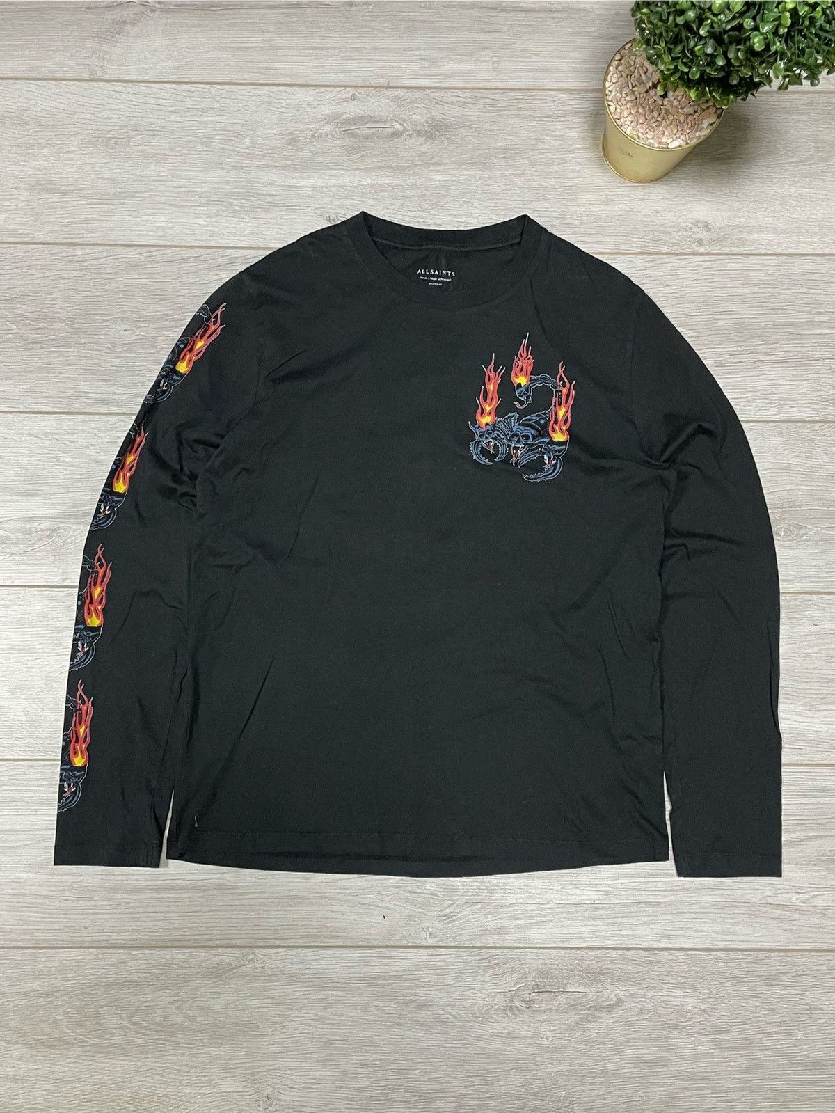 Allsaints All saints long sleeve with scorpion logo skull fire Size US M / EU 48-50 / 2 - 2 Thumbnail