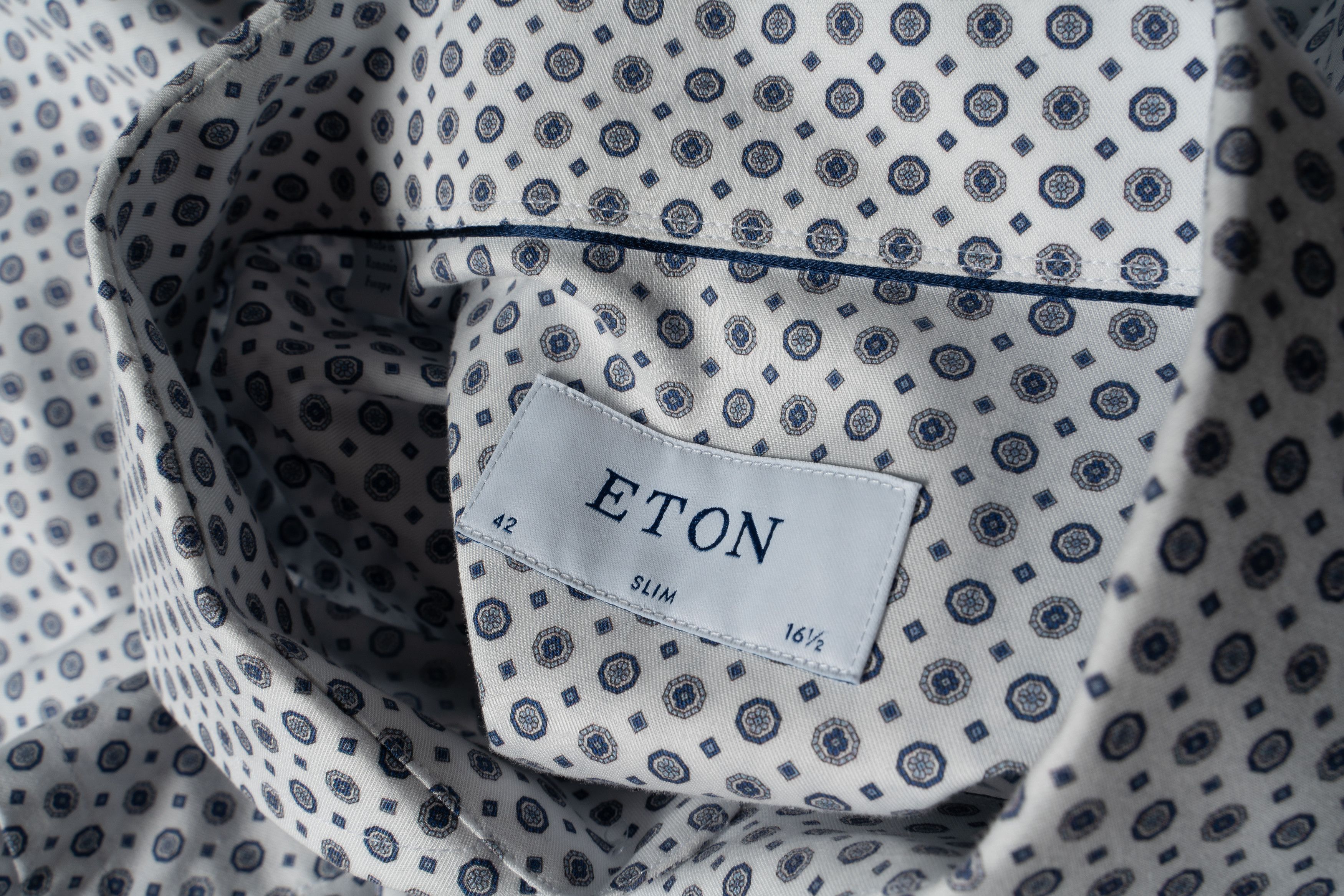 Eton 🔵 ETON Print Signature Twill Cotton Button Up Shirt Size US L / EU 52-54 / 3 - 6 Thumbnail