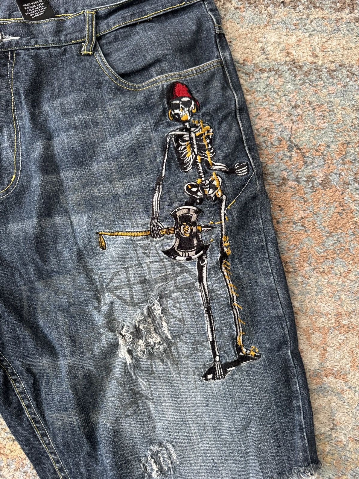JNCO × Vintage VTG Y2K Miskeen Jnco Pirate Jean Shorts Rave Baggy 44 Size US 34 / EU 50 - 2 Thumbnail