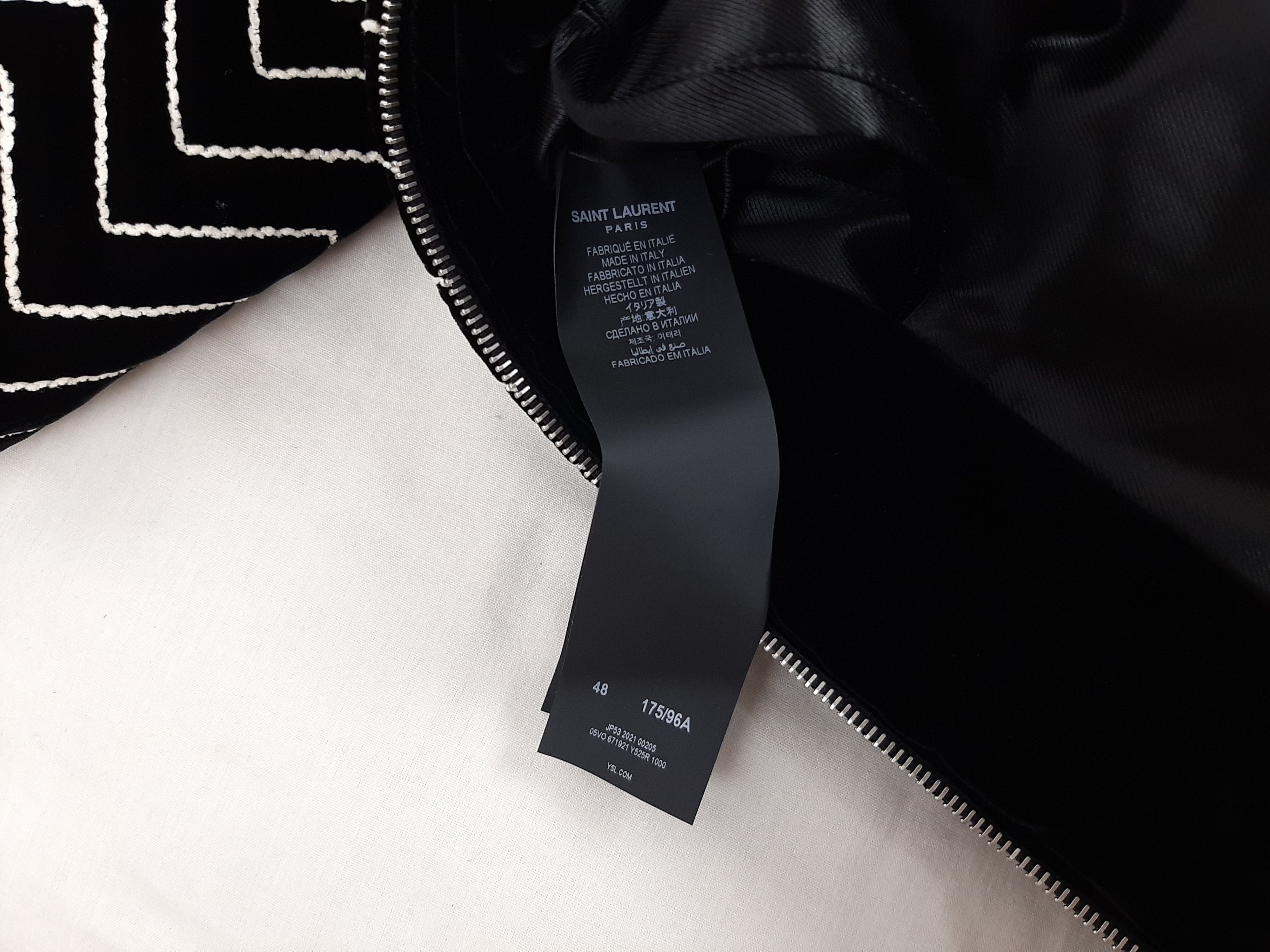 Saint Laurent Paris Saint Laurent Zig Zag Print Bomber Black Men's Size IT 48 M Size US M / EU 48-50 / 2 - 13 Thumbnail