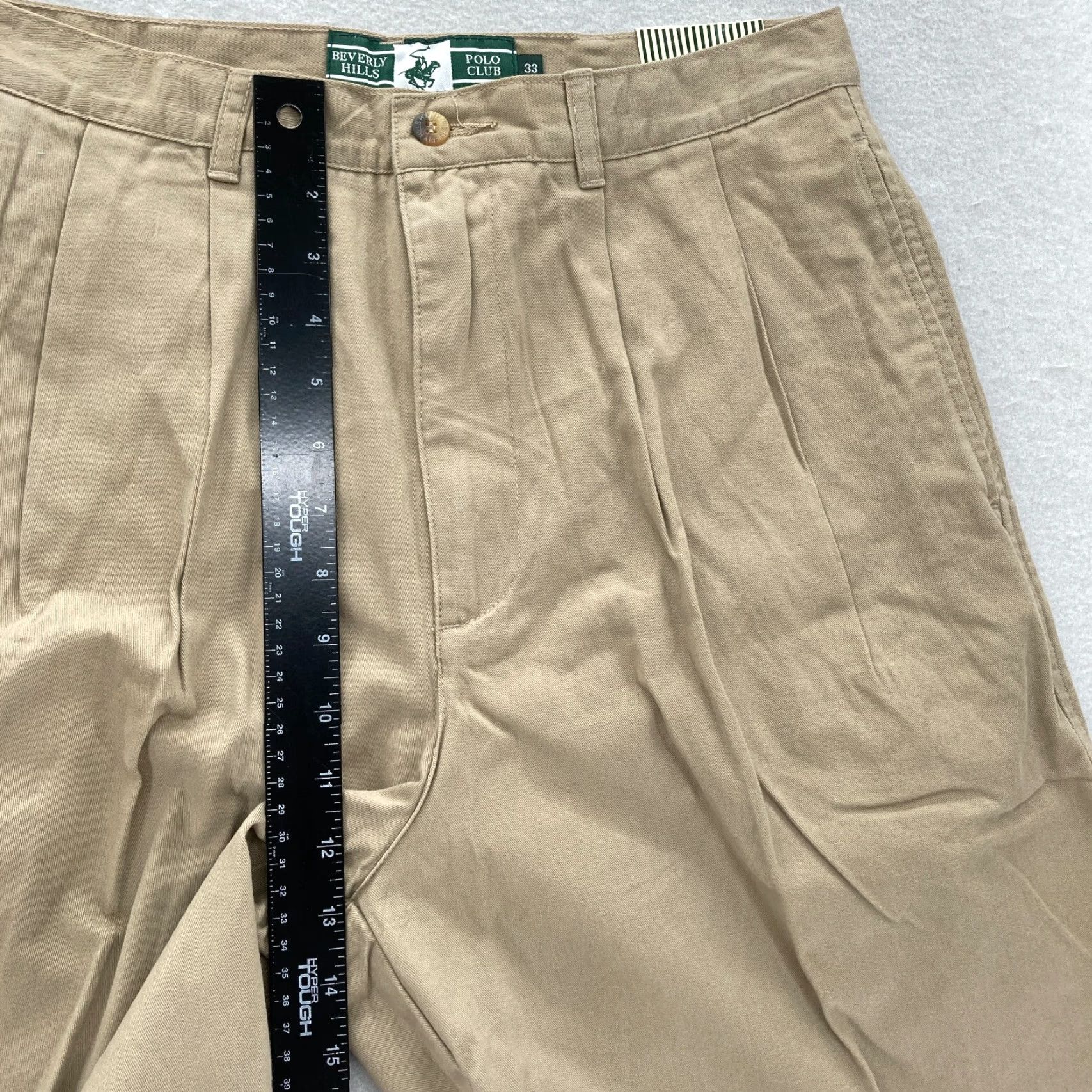 Beverly Hills Polo Club VINTAGE Beverly Hills Polo Club Duplex Shorts Mens 33 Khaki Beige Pleated Chino Size US XS / EU 42 / 0 - 7 Thumbnail