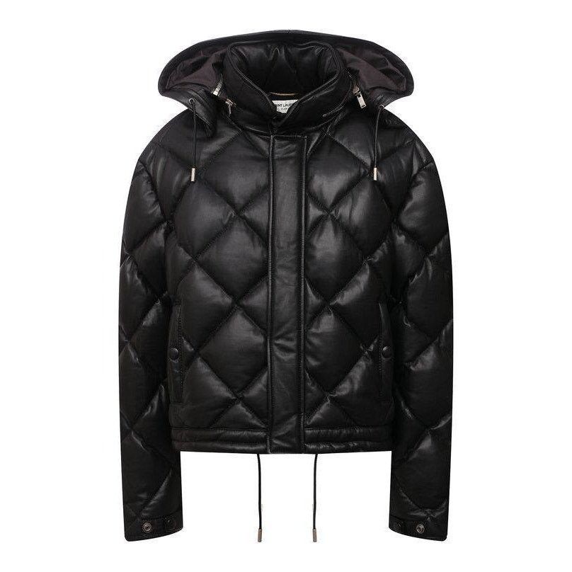 Saint Laurent Paris Saint Laurent Hooded Lambskin Leather Down Jacket Sz 40 Size M / US 6-8 / IT 42-44 - 1 Thumbnail