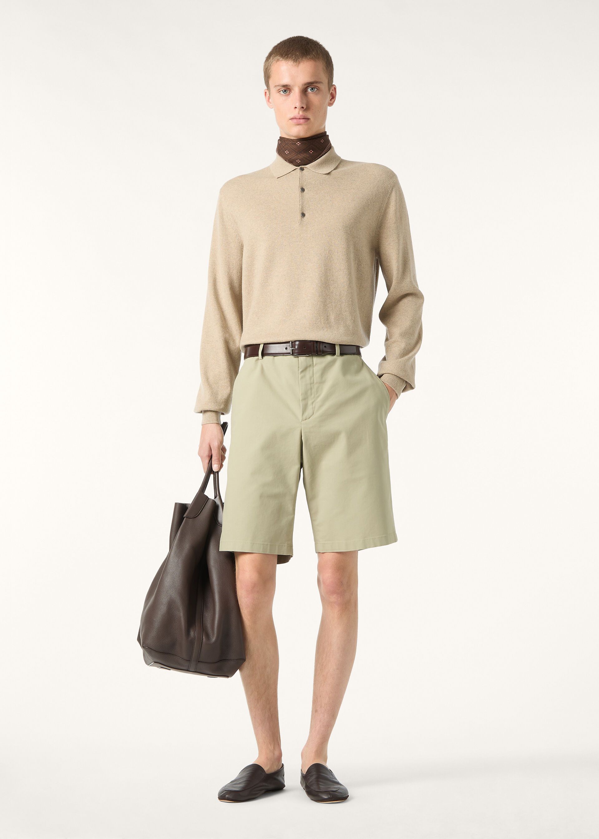 Loro Piana os11x0226 FAP3256 Jarno Bermuda Short in Herbal Balm Size US 32 / EU 48 - 2 Thumbnail