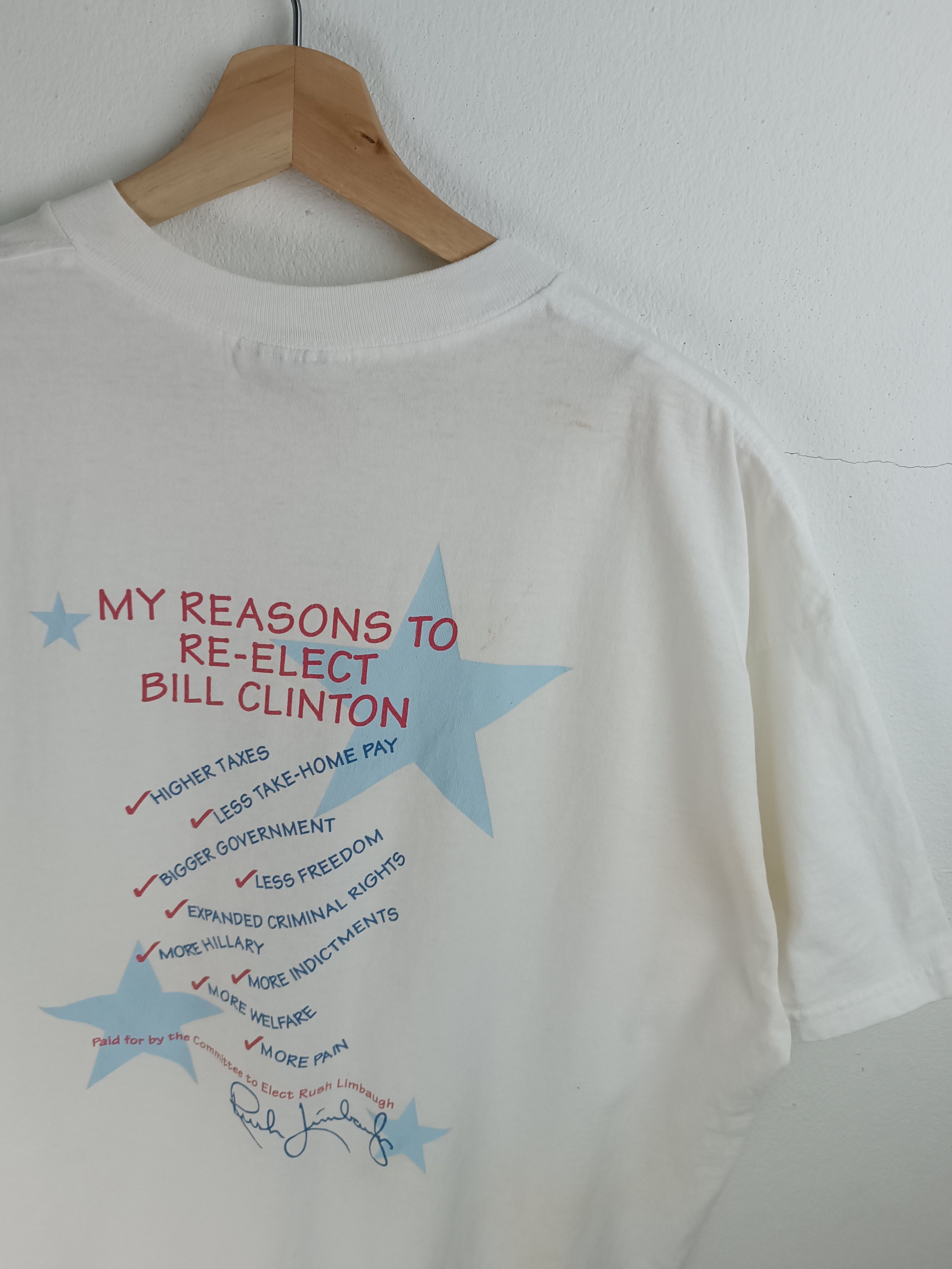 Vintage VINTAGE 90'S USA PRESIDENT ELECTION FUNNY TEE Size US XL / EU 56 / 4 - 11 Thumbnail