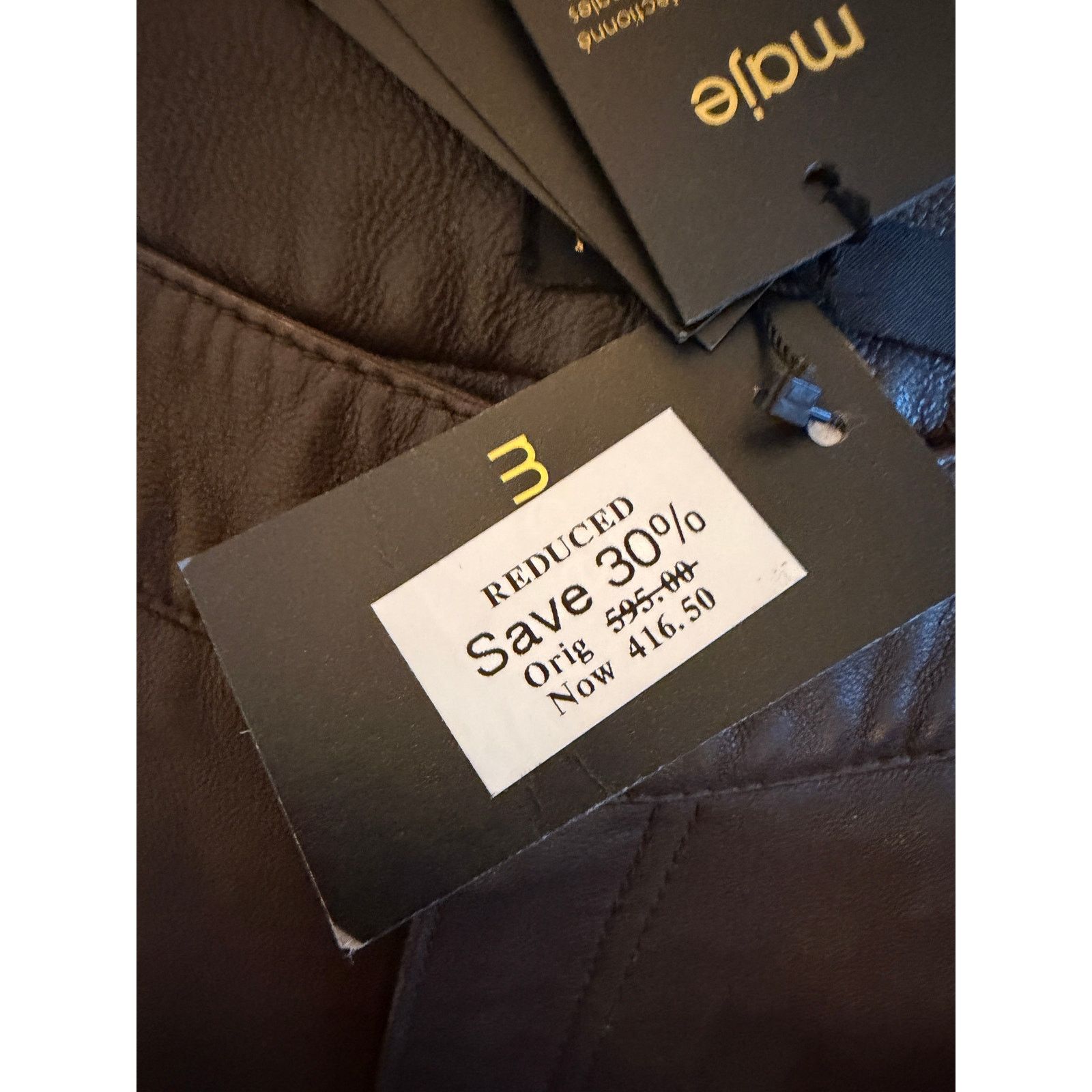 Maje Maje NWT Brown Sheepskin Leather trousers Size 31" - 4 Thumbnail