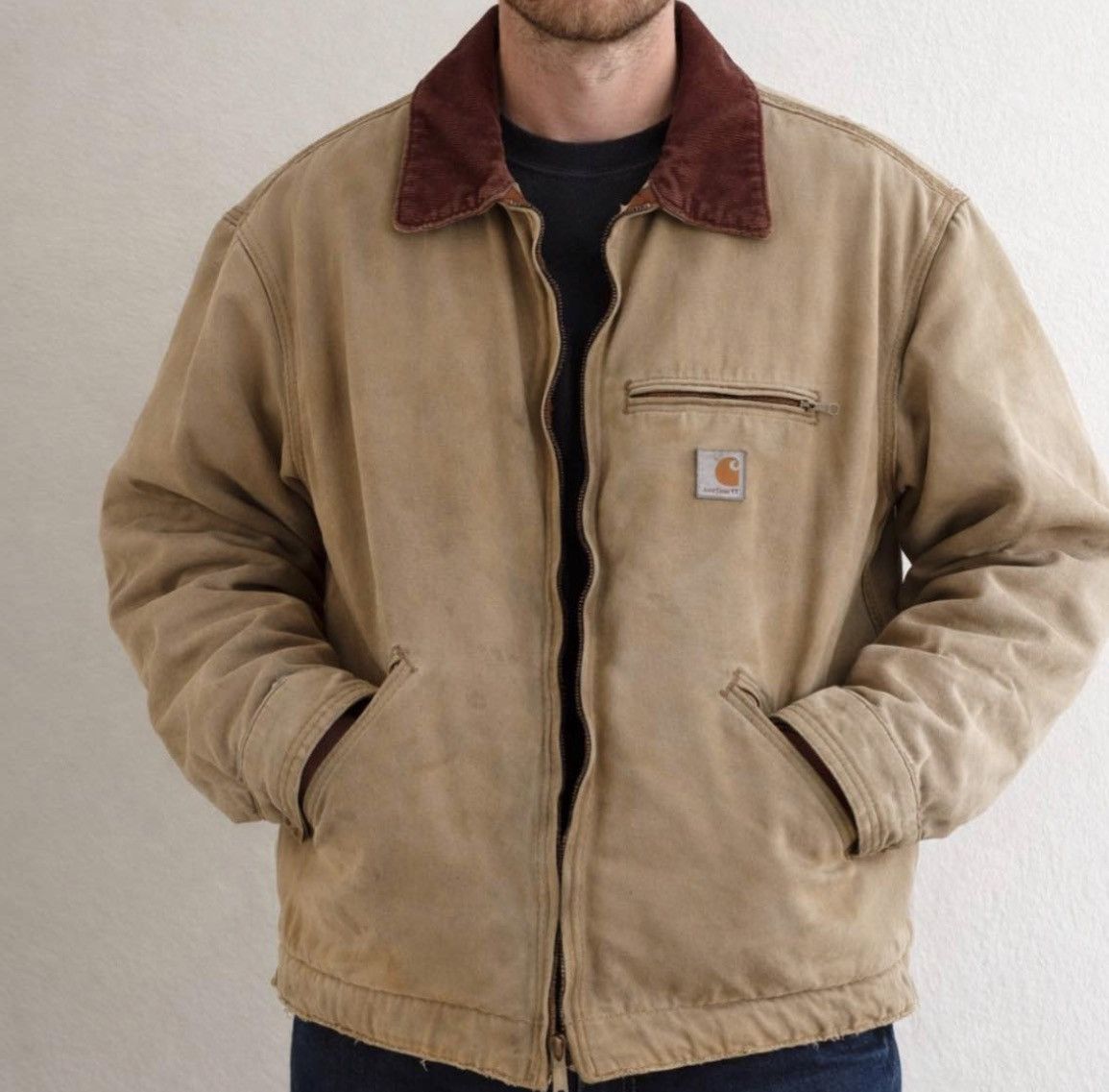 Carhartt Vtg Carhartt Detroit J001BRN Distressed Mens Jacket Med Tall Size US M / EU 48-50 / 2 - 1 Thumbnail