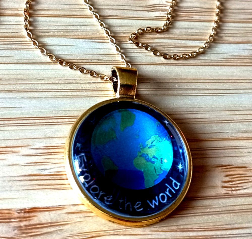 Hysteric Glamour × Japanese Brand × Vintage Punk Tiny Planet Earth Stainless Steel Gold Necklace Unique Size ONE SIZE - 5 Thumbnail