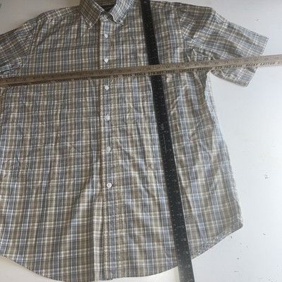 Daniel Cremieux Cremieux Signature Collection Cotton SS Shirt, Tan Blue Med Size US M / EU 48-50 / 2 - 7 Thumbnail