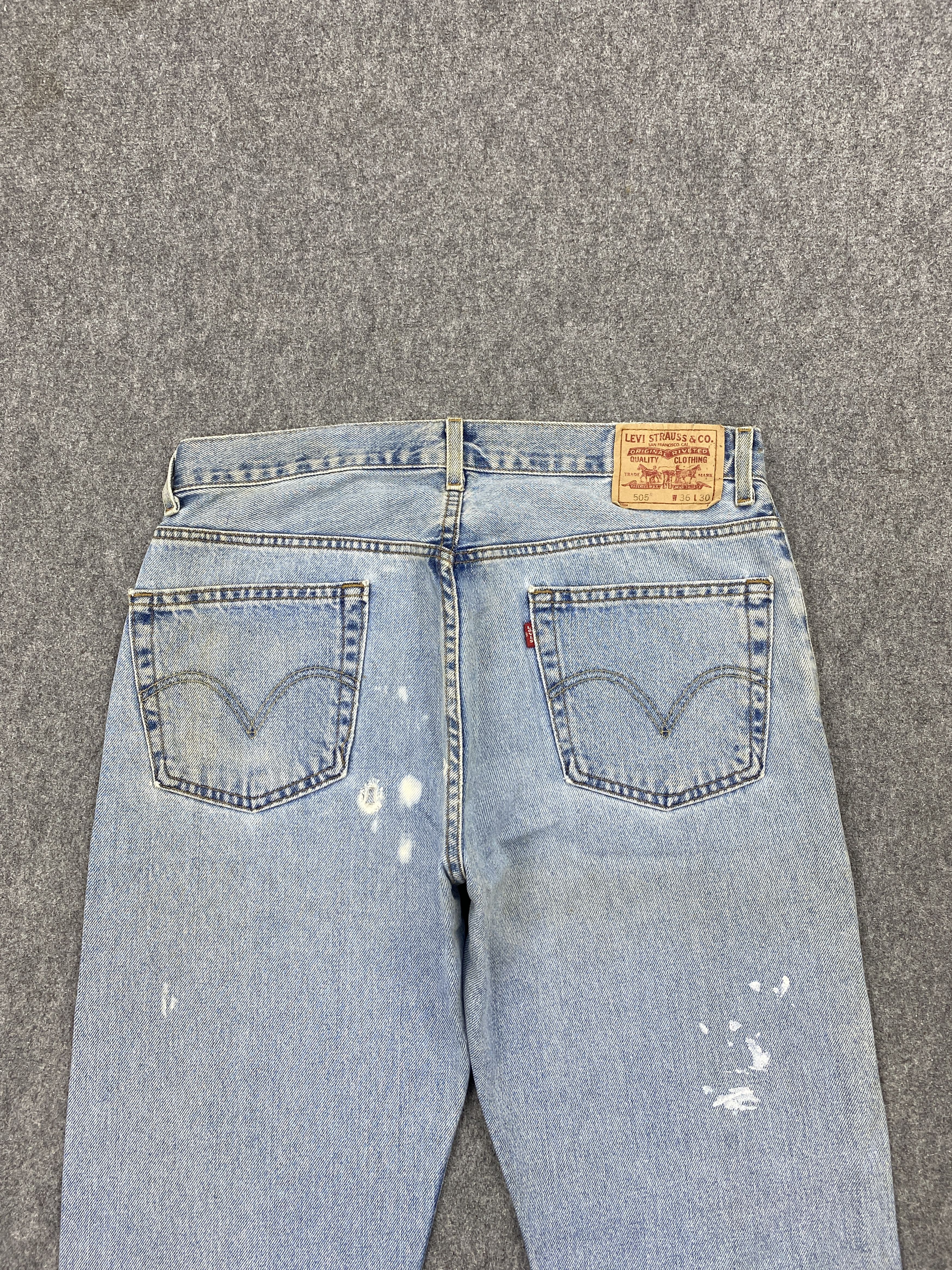 Vintage Levi's 505 Faded Blue Denim Jeans Denim