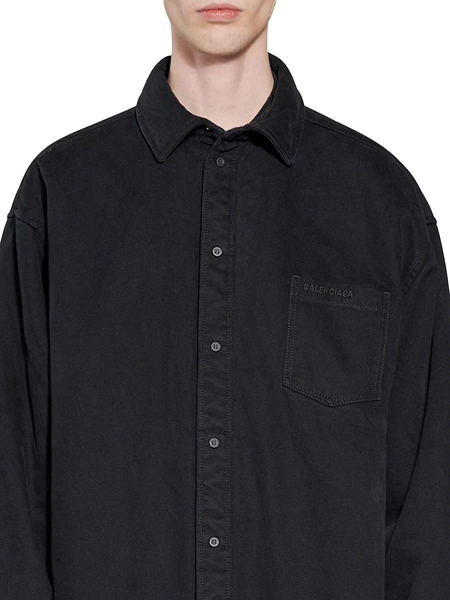 Balenciaga o1bcso1str1024 Padded Shirt Large Fit in Black Size US S / EU 44-46 / 1 - 2 Thumbnail