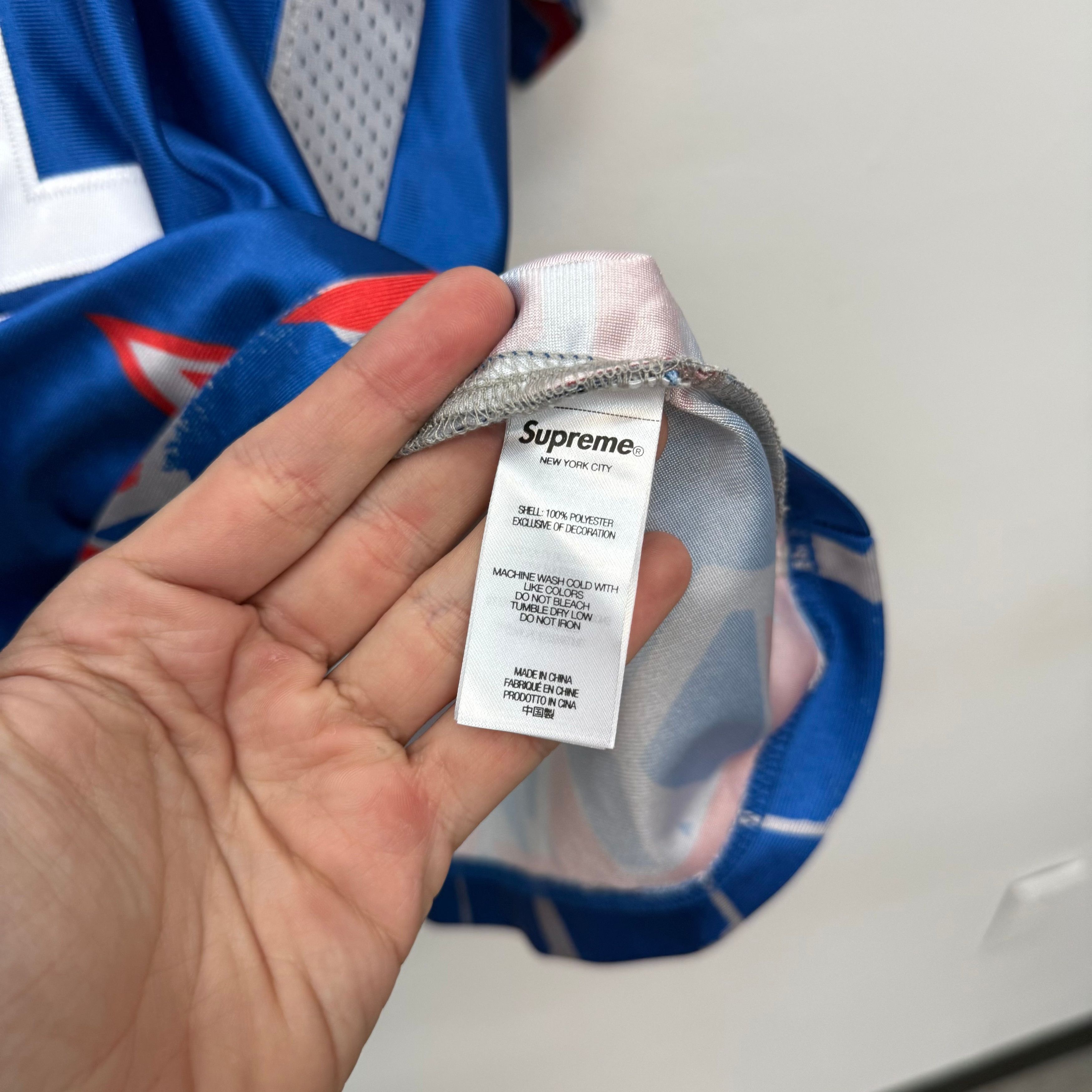 Supreme Supreme Stars Football Jersey Blue - Size L Size US L / EU 52-54 / 3 - 5 Thumbnail