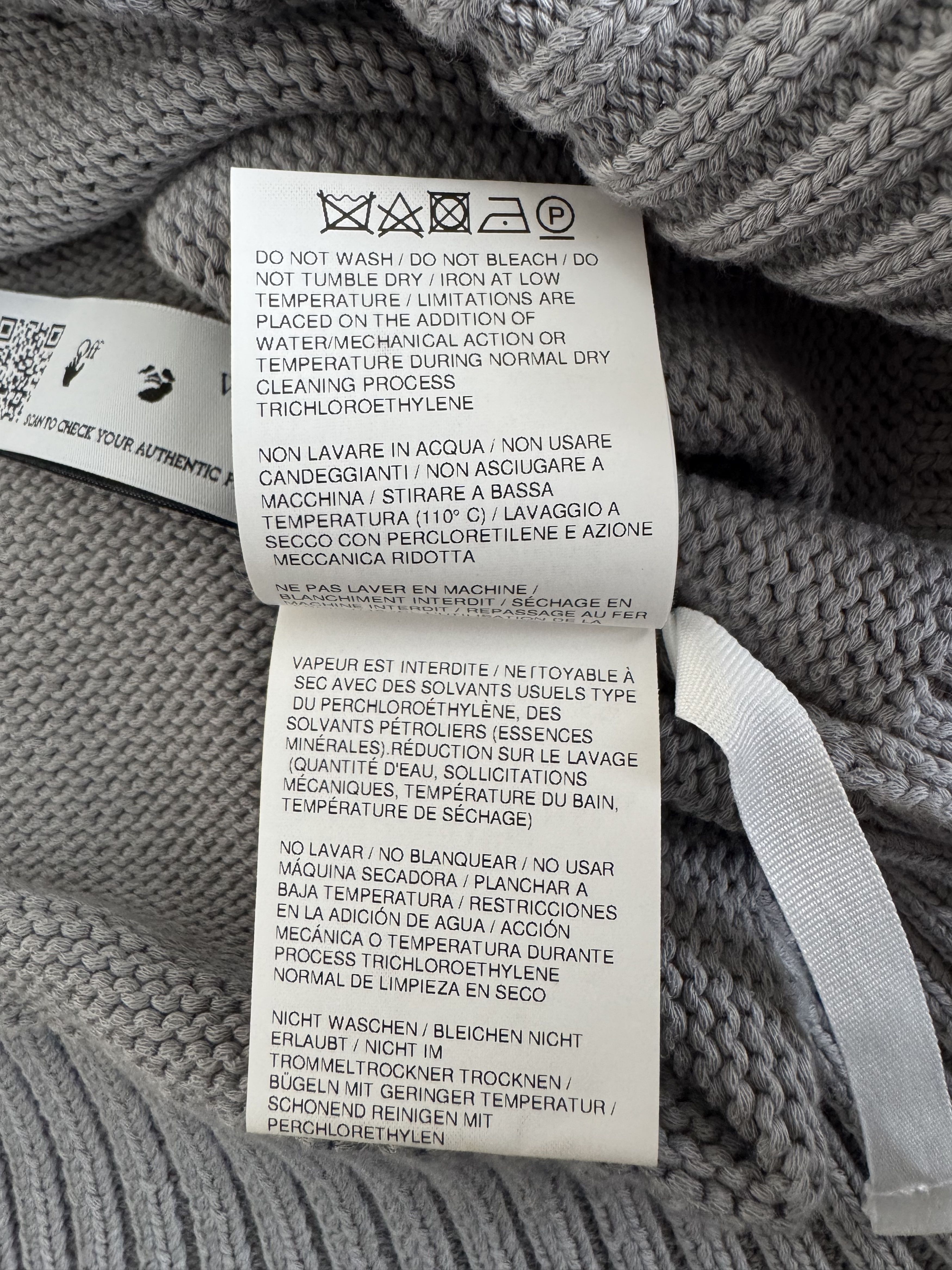 Off-White Off-White Diag Outline Knit Crewneck 'Medium Grey/Black' Size US M / EU 48-50 / 2 - 7 Thumbnail