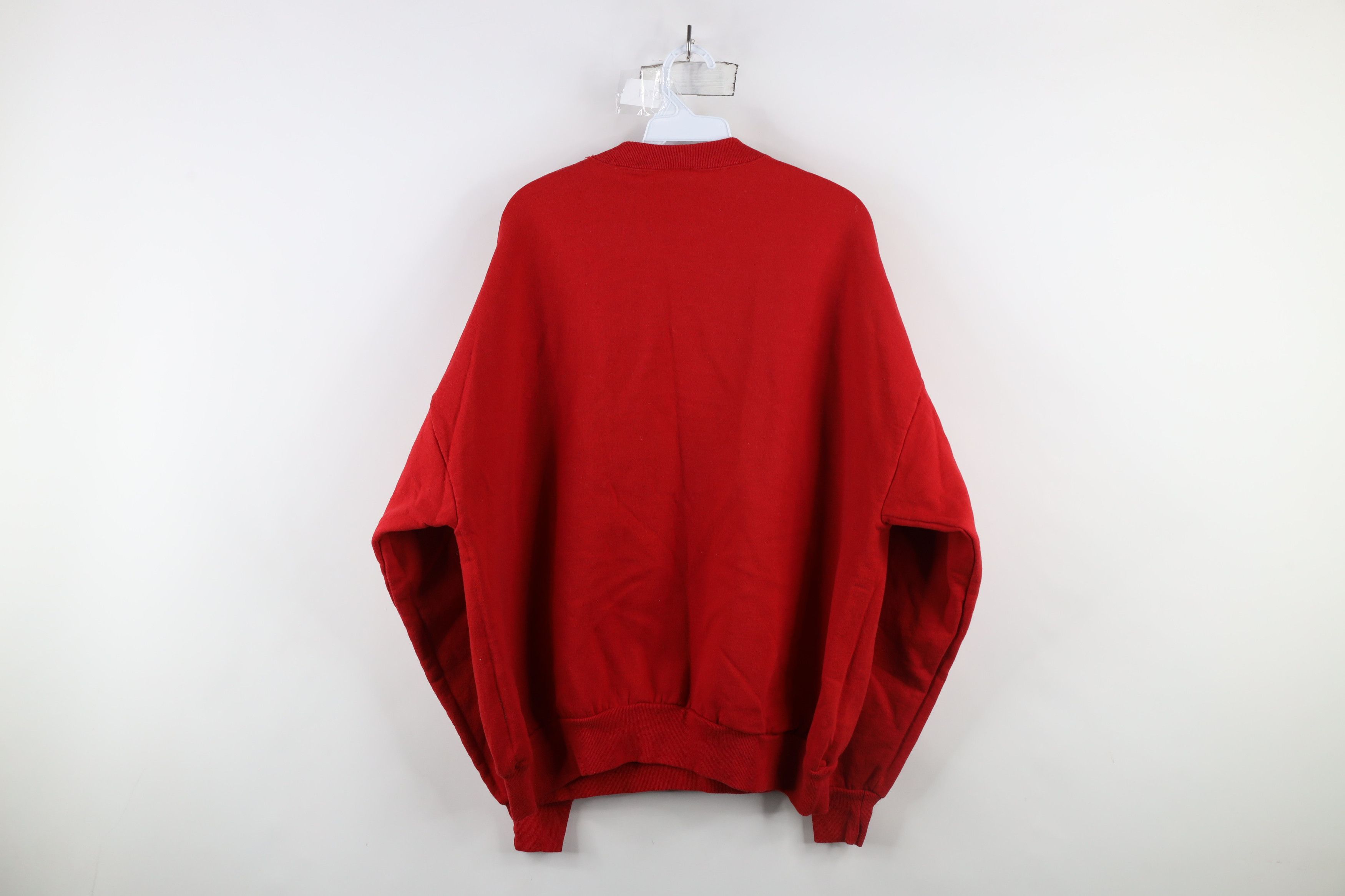 Vintage Vintage 90s Faded Christmas Snowman Crewneck Sweatshirt Red Size XXL / US 16-18 / IT 52-54 - 9 Thumbnail