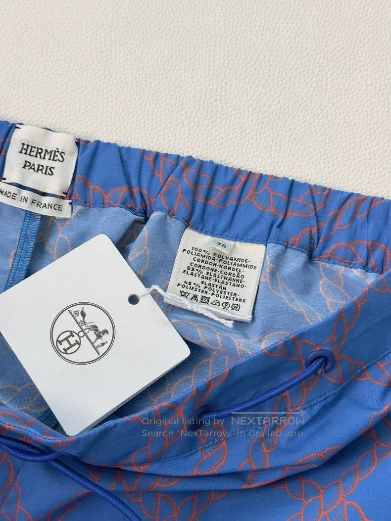 Hermes Hermes Women's blue rope knot heart print drawstring short Size 24" / US 00 / IT 34 - 7 Thumbnail