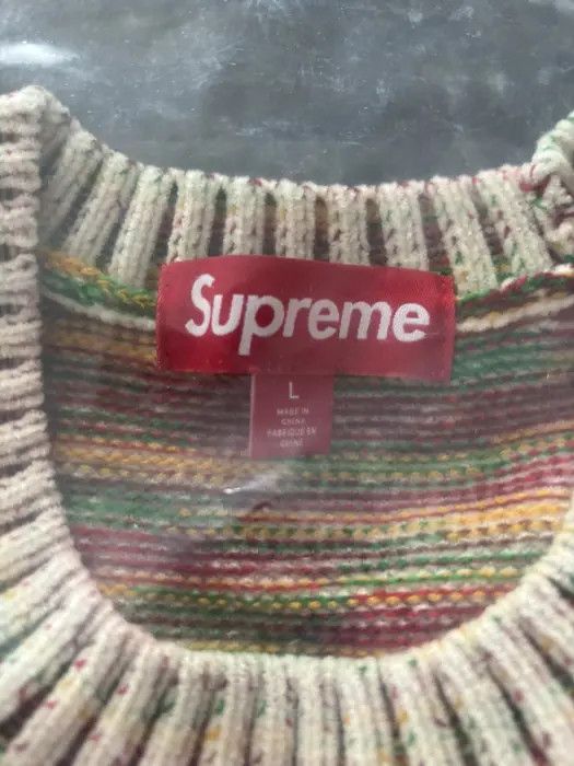 Supreme 🔥SUPREME Contrast Arc Sweater Size LARGE SKITTLES Size US L / EU 52-54 / 3 - 6 Thumbnail