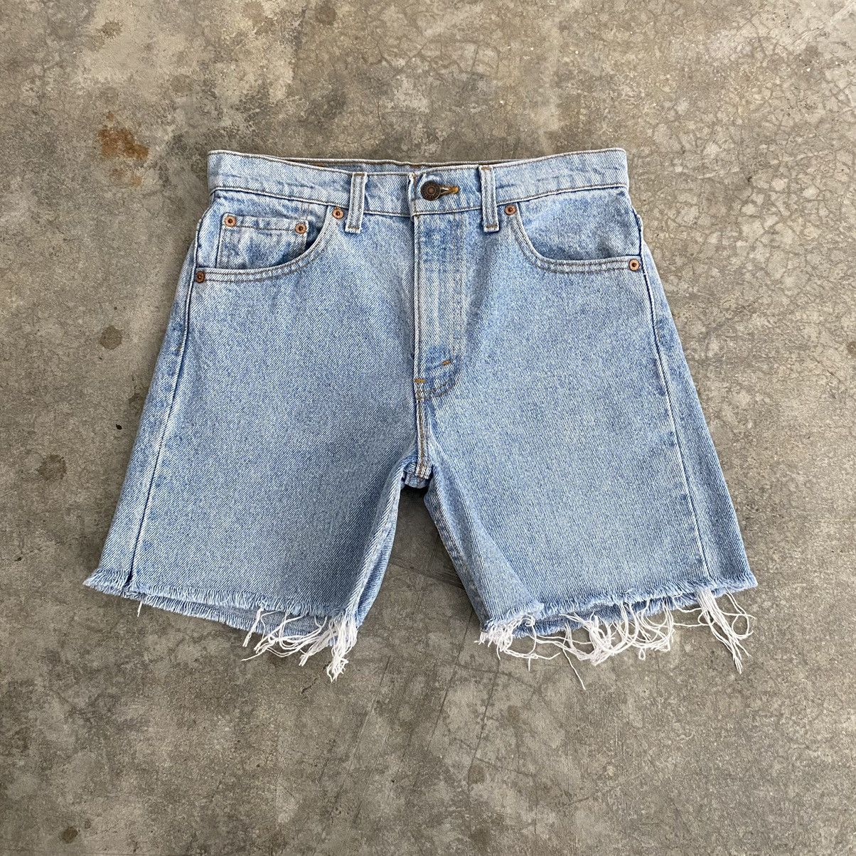 Vintage 1991 Levis 505 Light Blue Denim Shorts Jorts Cut Off