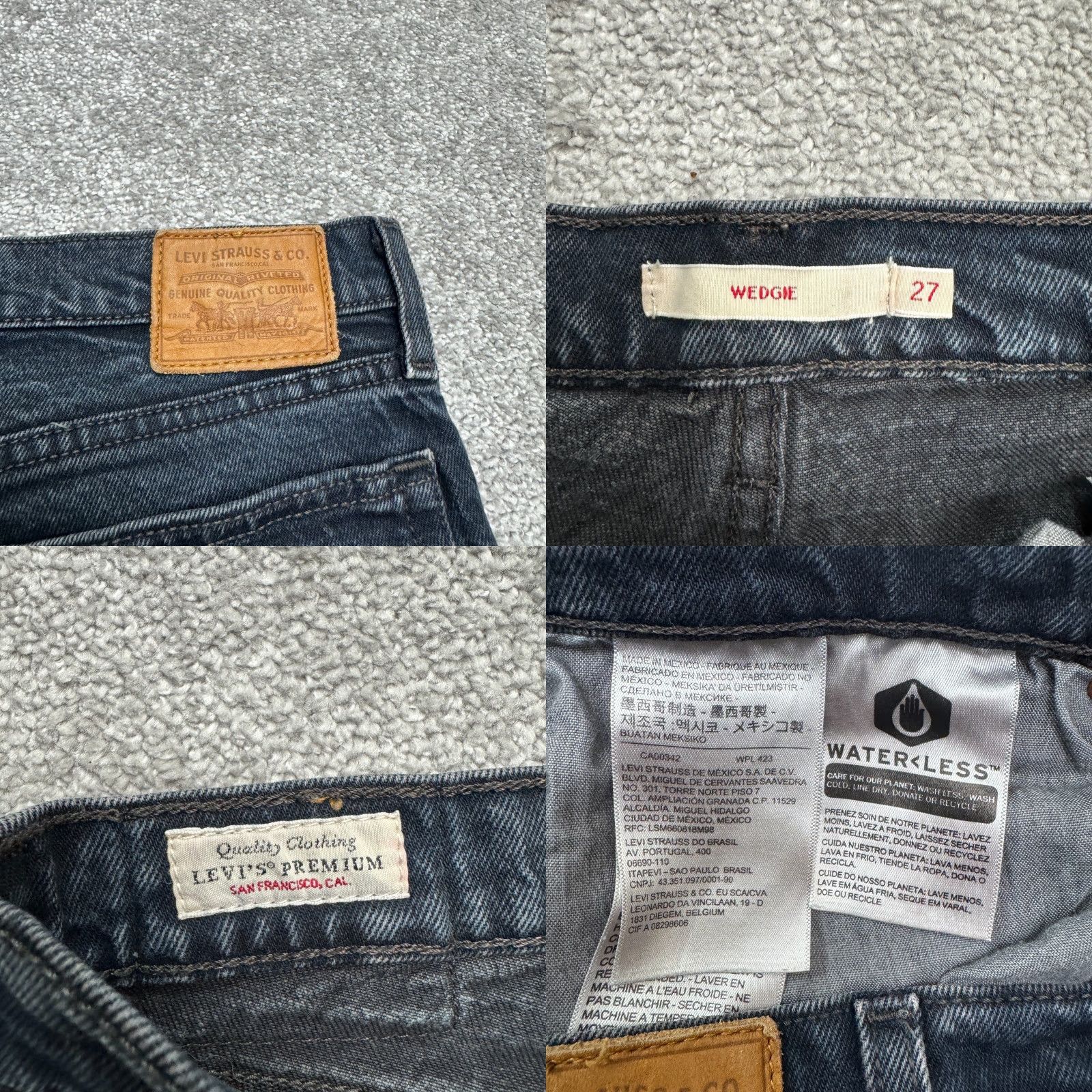 Levi's Levi's Wedgie Icon Button Fly Ankle Denim Jeans Women 27 Black High Rise Stretch Size 27" / US 4 / IT 40 - 8 Thumbnail