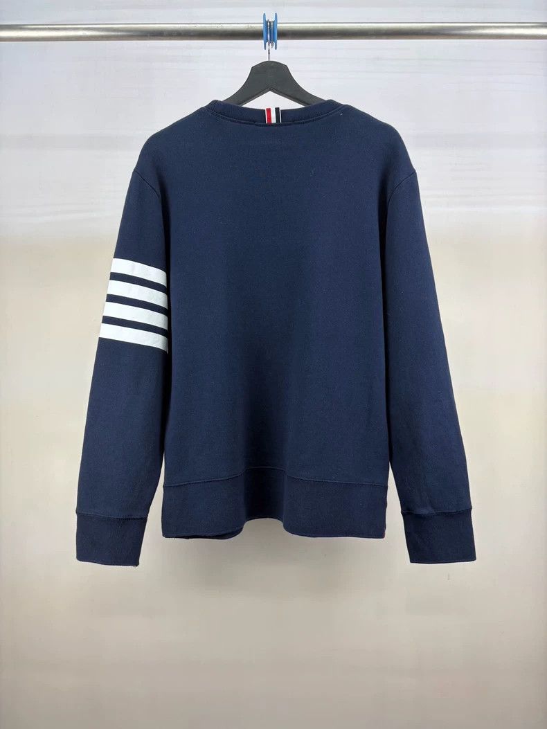Thom Browne Thom Browne Dark blue four stripe hoodie Size US XL / EU 56 / 4 - 2 Thumbnail