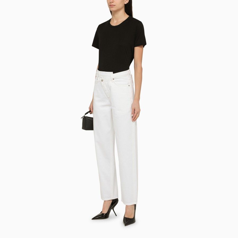 Agolde o1d2blof0724 Deconstructed Denim Jeans in Milk White Size 28" / US 6 / IT 42 - 2 Thumbnail