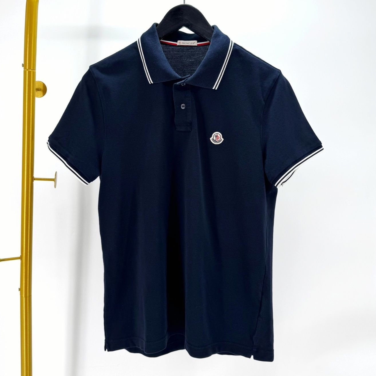 Moncler Moncler Short Sleeve Polo Shirt Navy Size US M / EU 48-50 / 2 - 1 Thumbnail