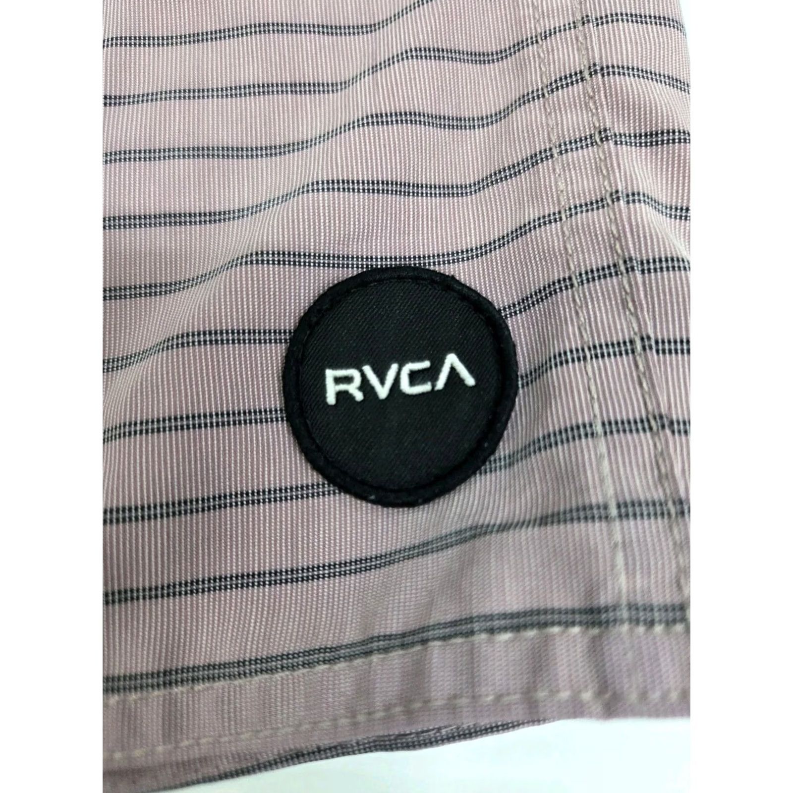 RVCA RVCA Mens Board Shorts 38 Striped Drawstring Back Pocket Zip Lavender/Grey Beach Athleisure Mens Bottom Size US 38 / EU 54 - 5 Thumbnail