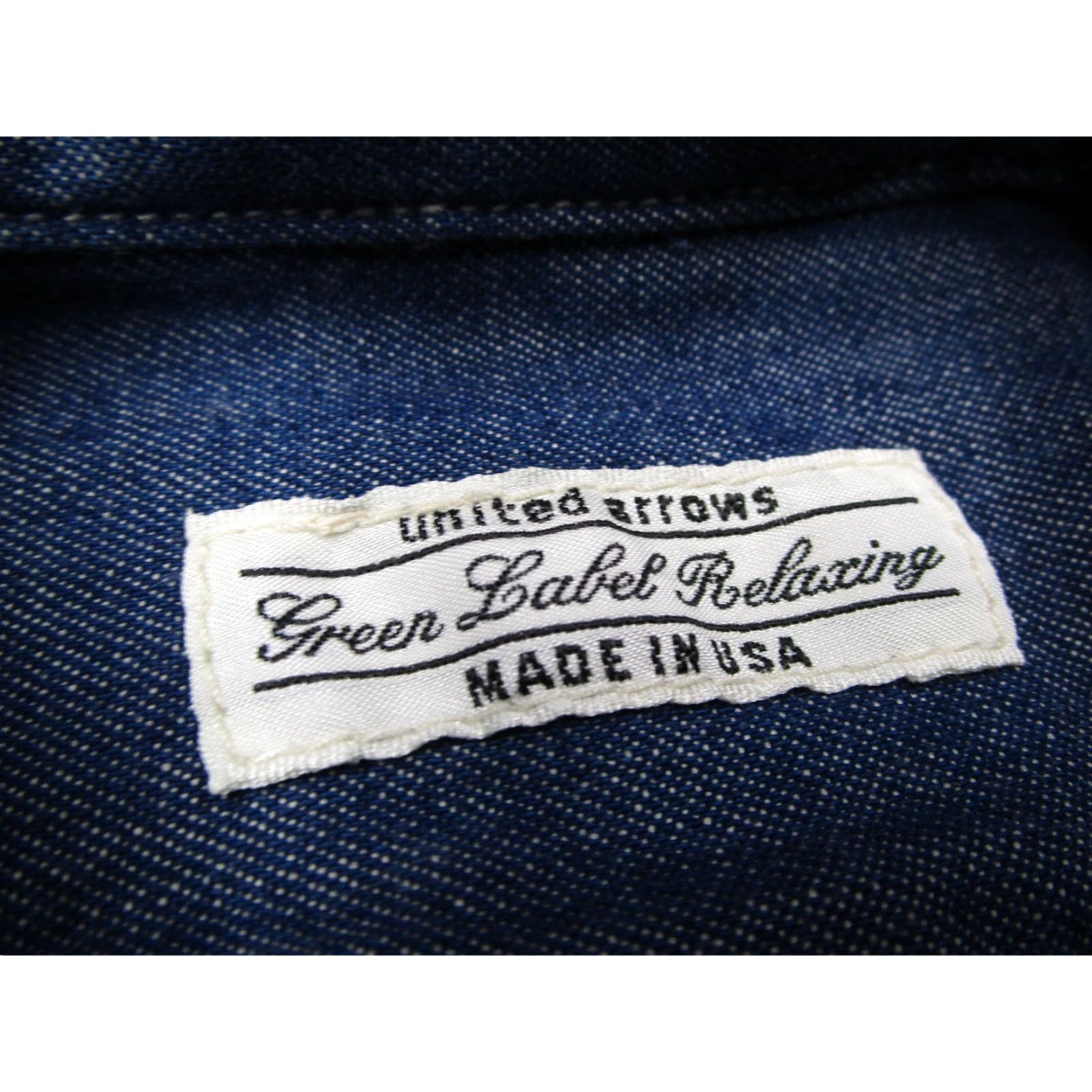 VINTAGE United Arrows Men's Denim Shirt Long Sleeve Blue Casual