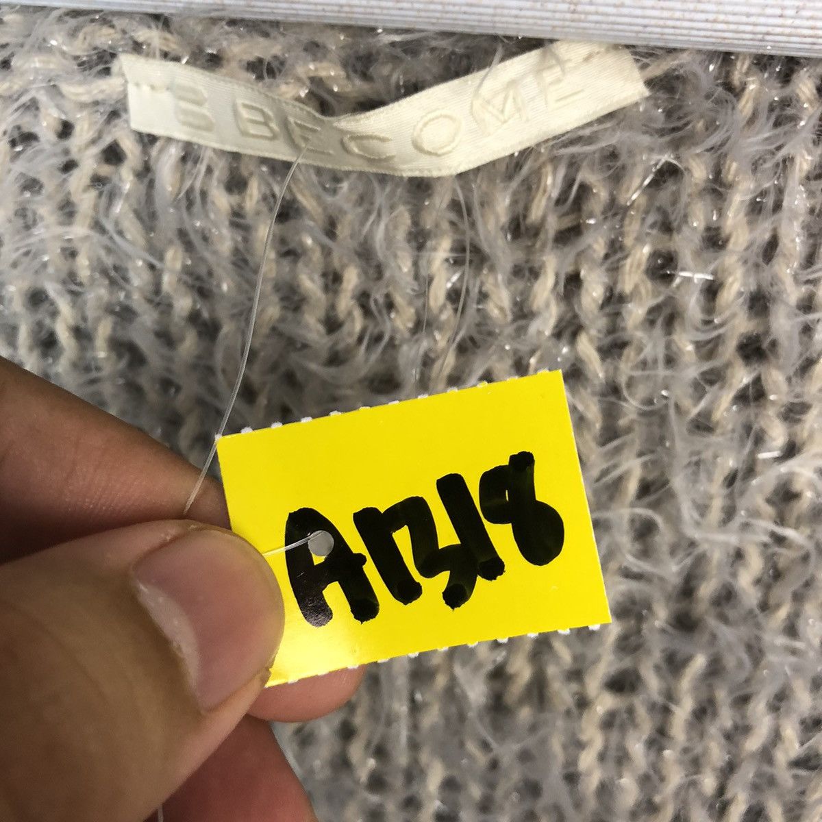 Other Become Grey mohair fur shaggy Cardigan Knitwear #A1318 Size L / US 10 / IT 46 - 9 Thumbnail
