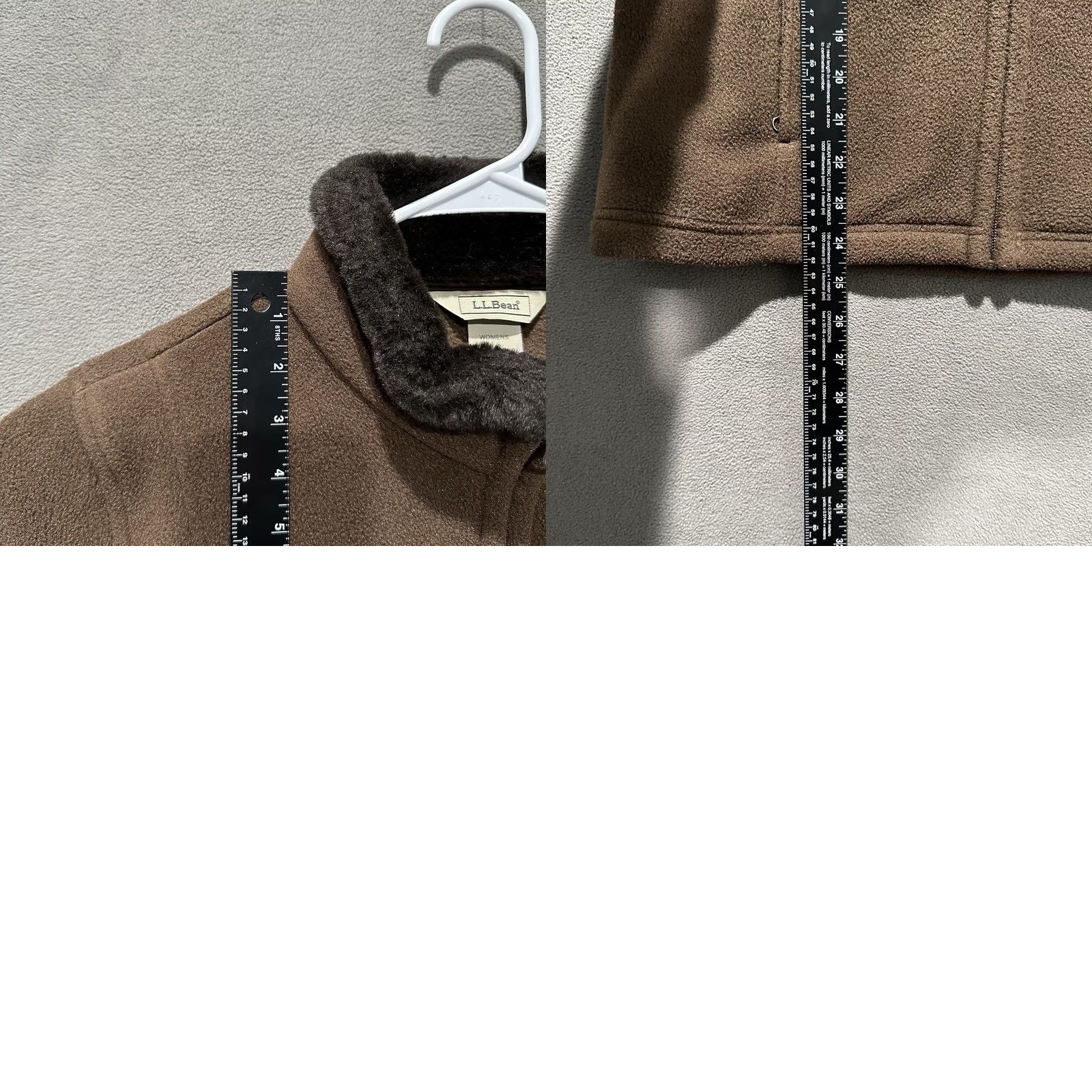 Vintage L.L. Bean Jacket Womens Medium Brown Full Zip Pockets Faux Fur Mock Neck OWK62 EUC Size M / US 6-8 / IT 42-44 - 8 Thumbnail