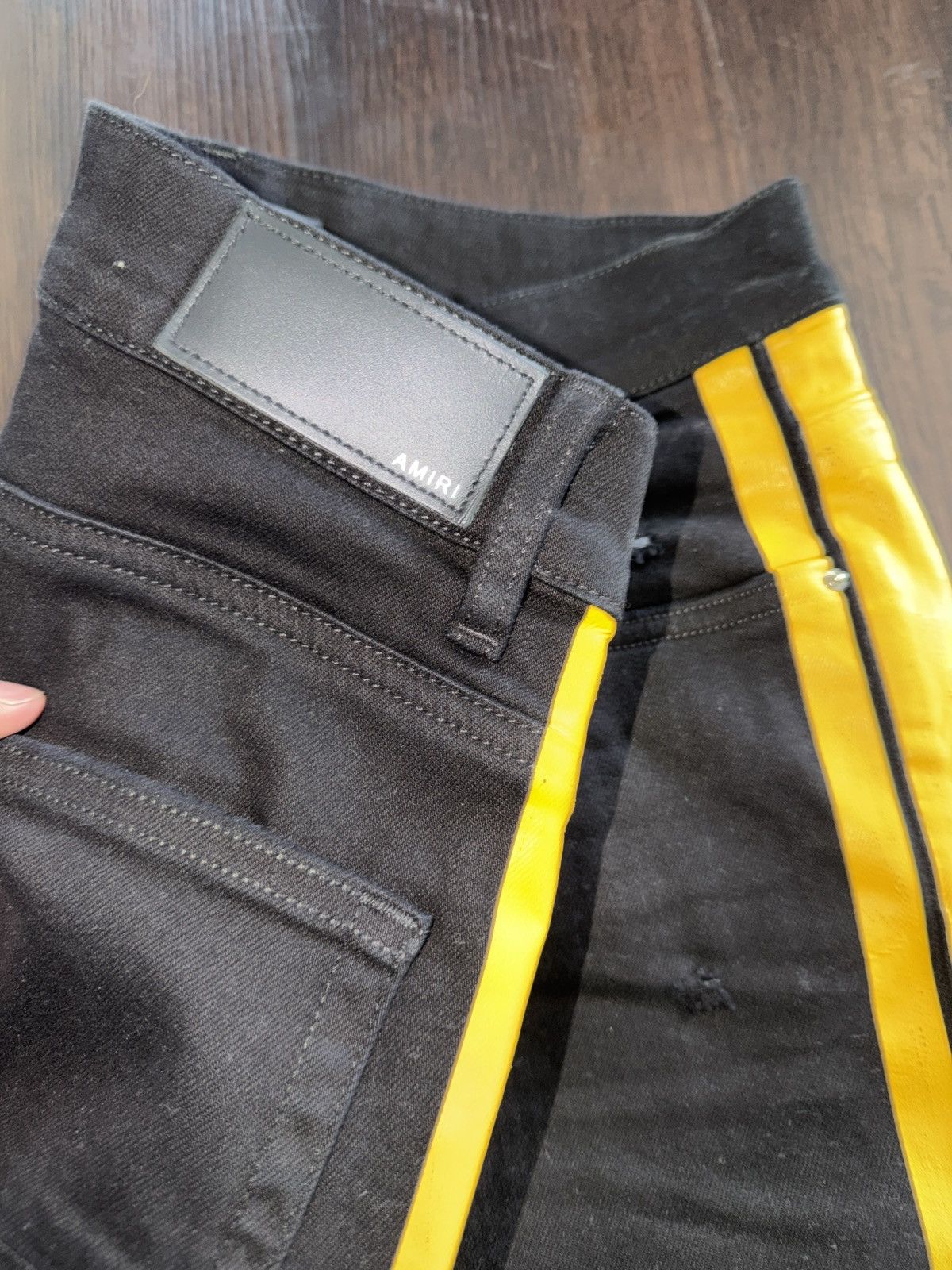 Amiri Amiri Black Yellow Striped Jeans Size US 34 / EU 50 - 3 Thumbnail