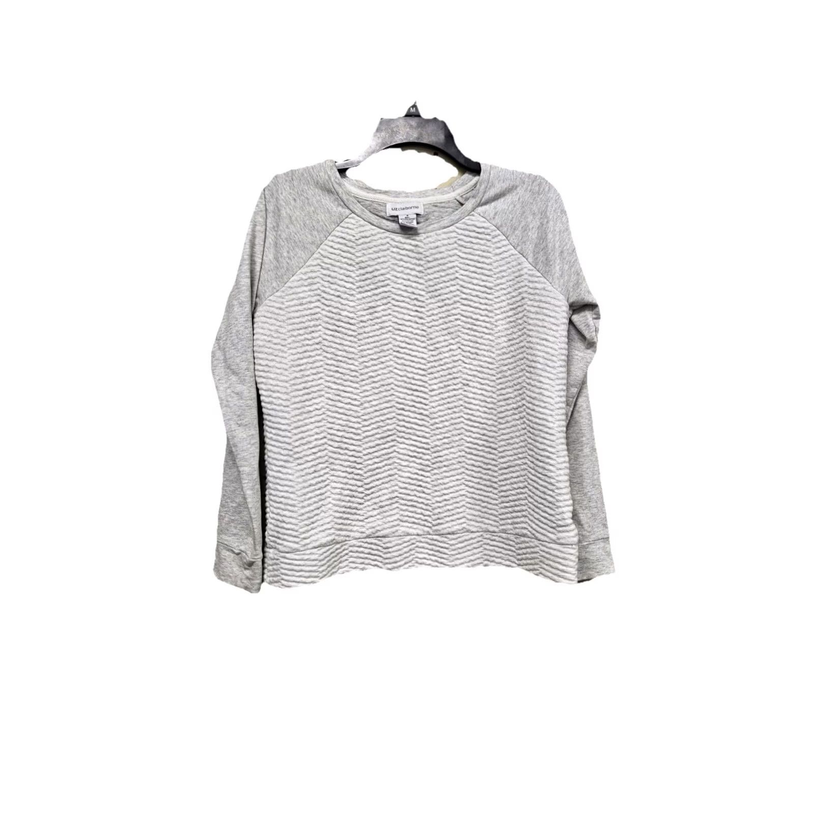Liz Claiborne Liz Claiborne Women's Small Gray Knit Pullover Top Long Sleeve Sweater Size S / US 4 / IT 40 - 2 Thumbnail