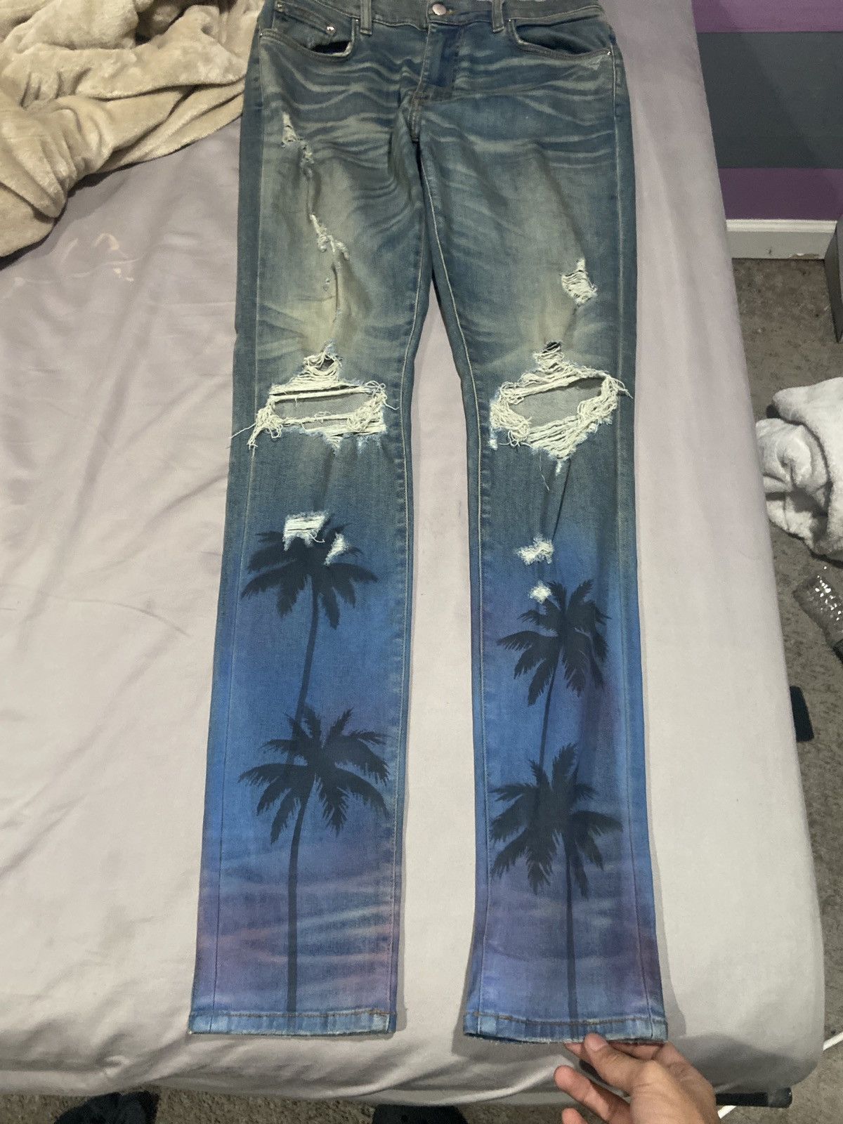Amiri Amiri Night Palm Thrasher Jeans Size US 32 / EU 48 - 2 Thumbnail