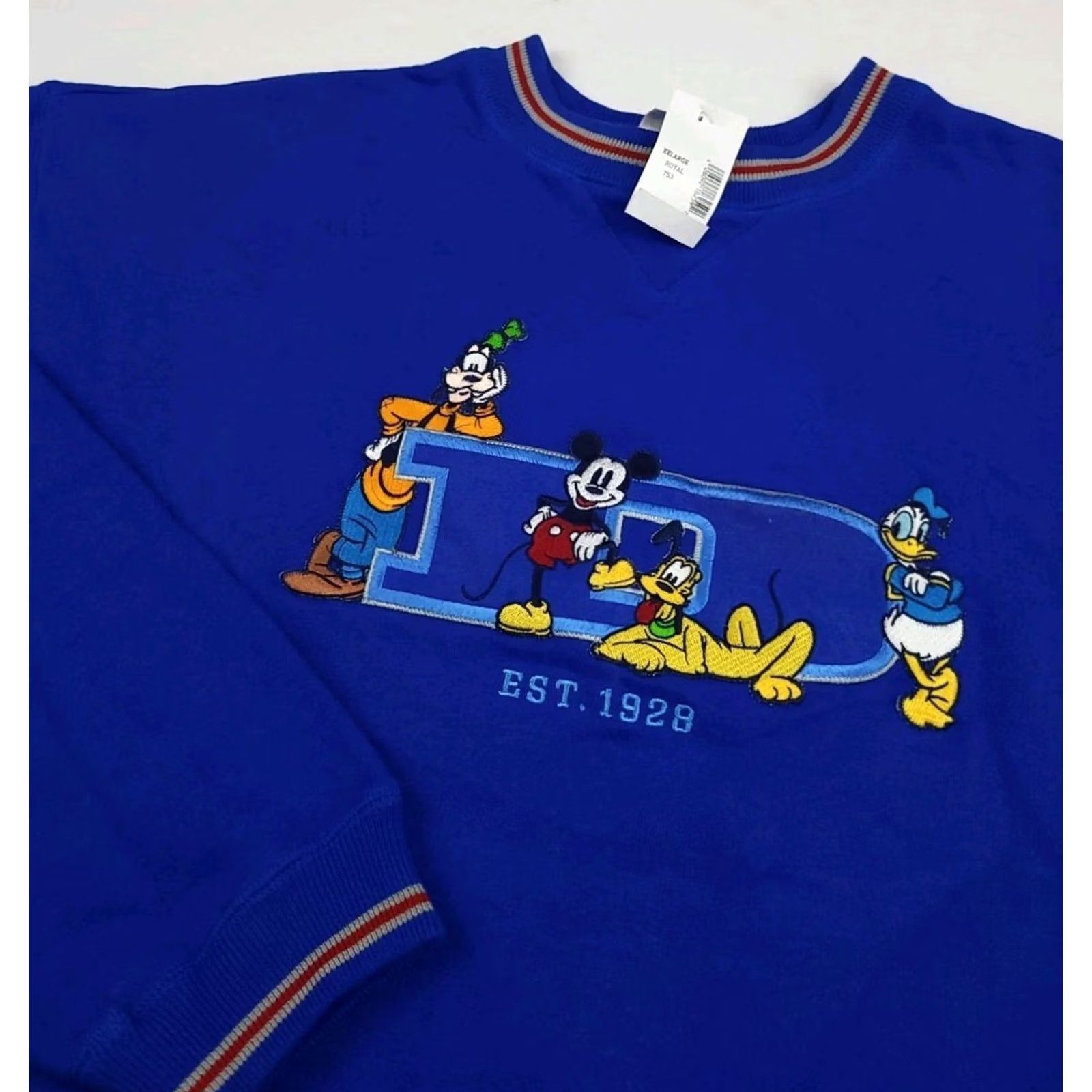 Disney VINTAGE Disney Sweatshirt 90s Goofy Mickey Donald Crew Neck Long Sleeve Blue 2XL Mens NWT Deadstock Sweatshirt Size US XXL / EU 58 / 5 - 3 Thumbnail