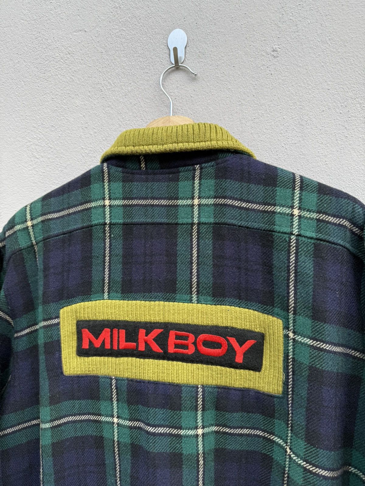 Seditionaries VTG 80s-90s MILKBOY Plaid Boxy Wool Quilted Bomber Jacket Size US L / EU 52-54 / 3 - 15 Thumbnail