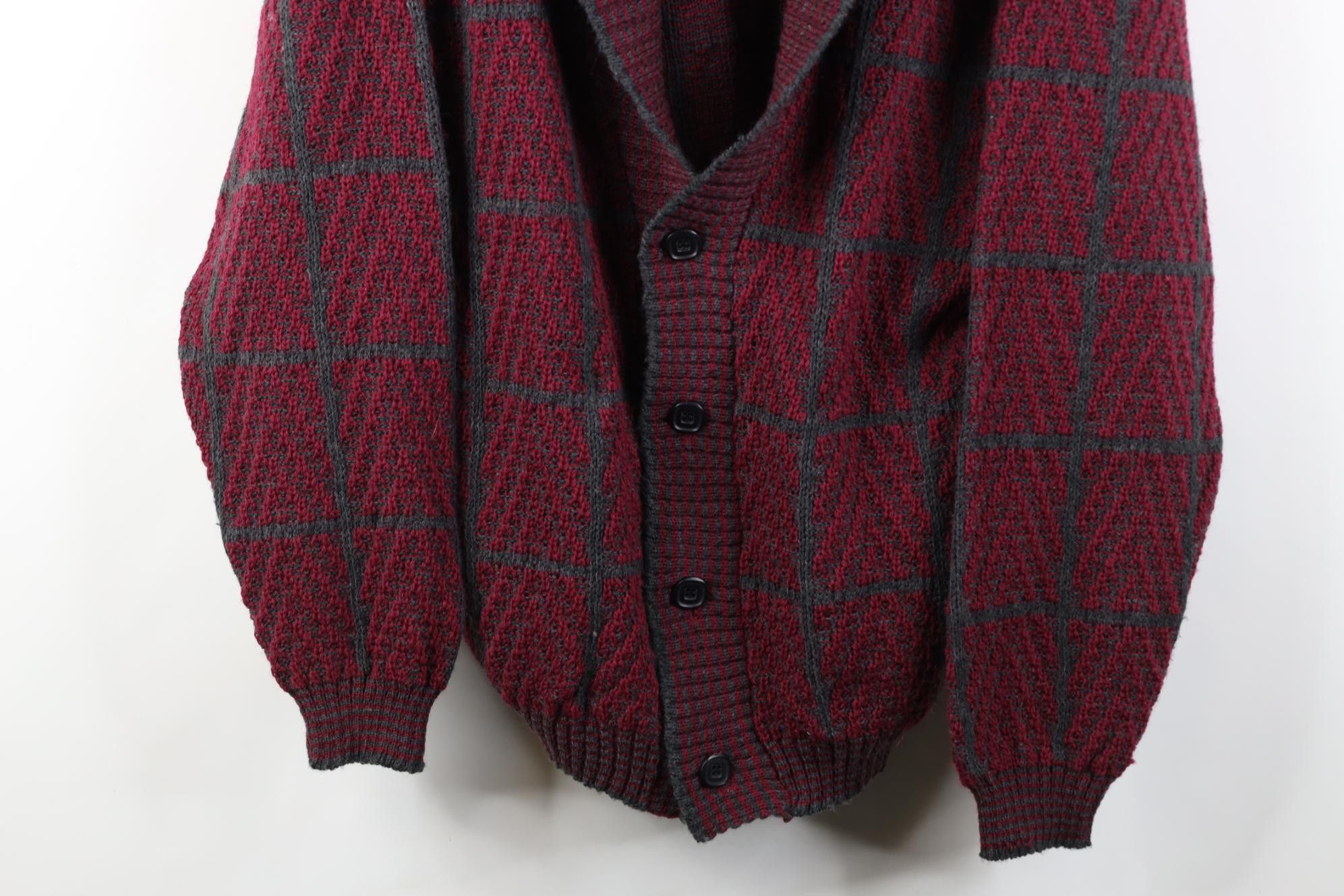 Vintage Vintage 90s Streetwear Checkered Shawl Cardigan Sweater Size US M / EU 48-50 / 2 - 3 Thumbnail