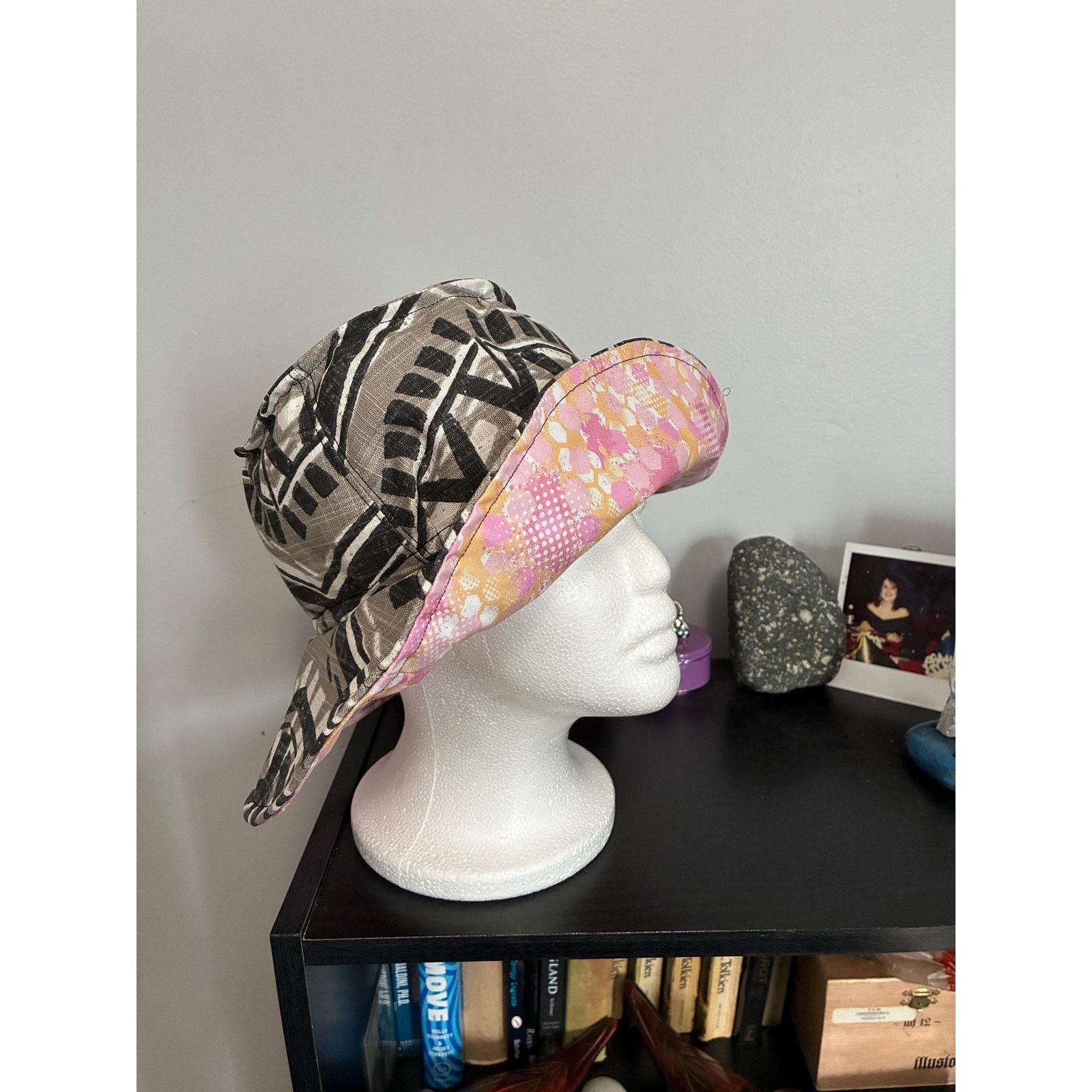 Other Bucket Hat Medium | Tribal Print with Pink Floral Lining Size ONE SIZE - 13 Thumbnail