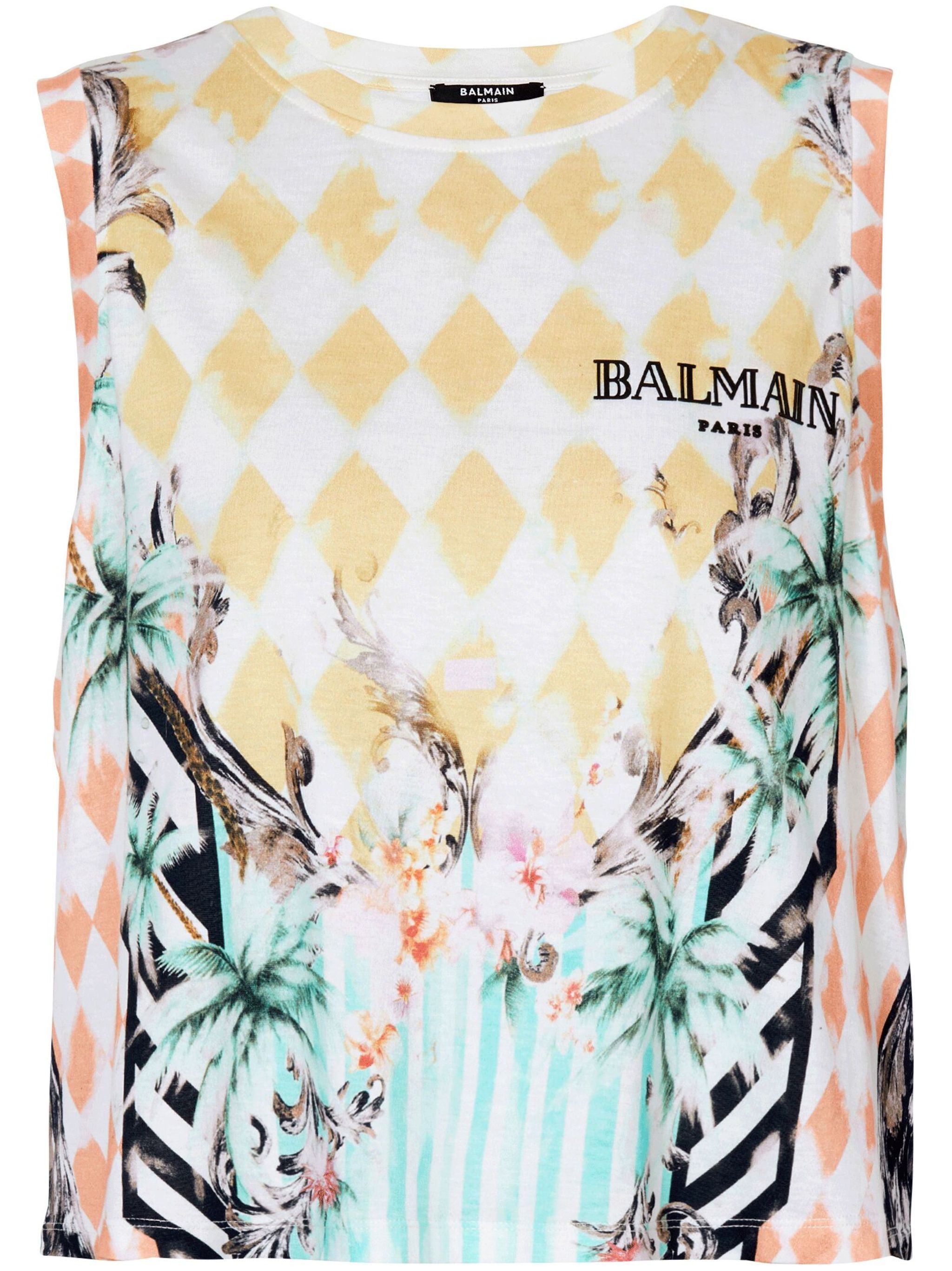 Balmain o1s1wg110125 Print Tank Top in Multicolor Size S / US 4 / IT 40 - 1 Thumbnail