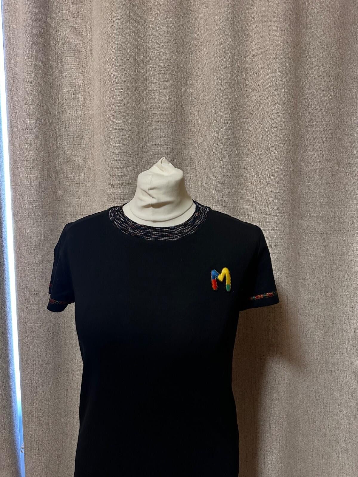 Missoni Missoni Luxury Women's Black Cotton Short Sleeve Tee Shirt Size M / US 6-8 / IT 42-44 - 2 Thumbnail