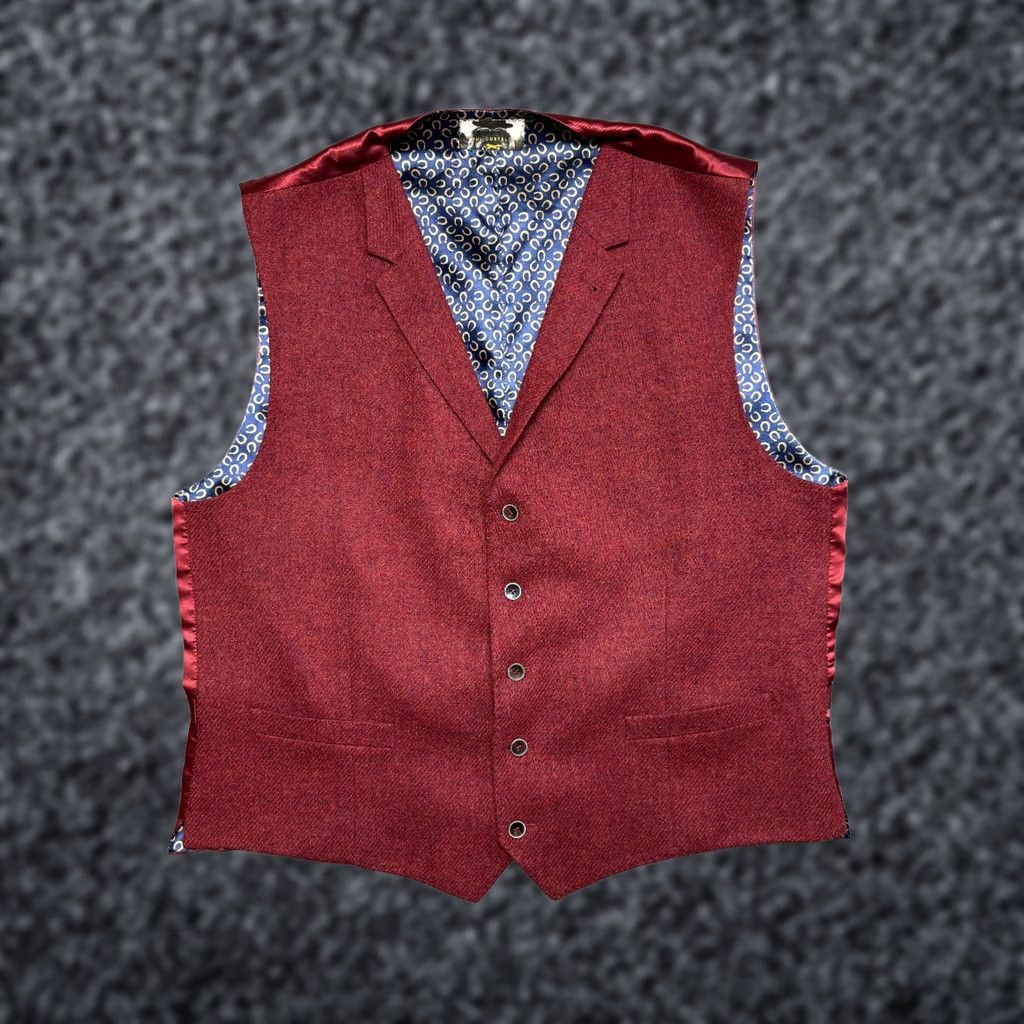 Vintage Paul Costelloe Wool Vest Waistcoat Mens 46 Red Horseshoe 3 Piece Suit Vest Wool Vest Mens Red 46 US Feat: Dry Clean Only Size US S / EU 44-46 / 1 - 1 Thumbnail
