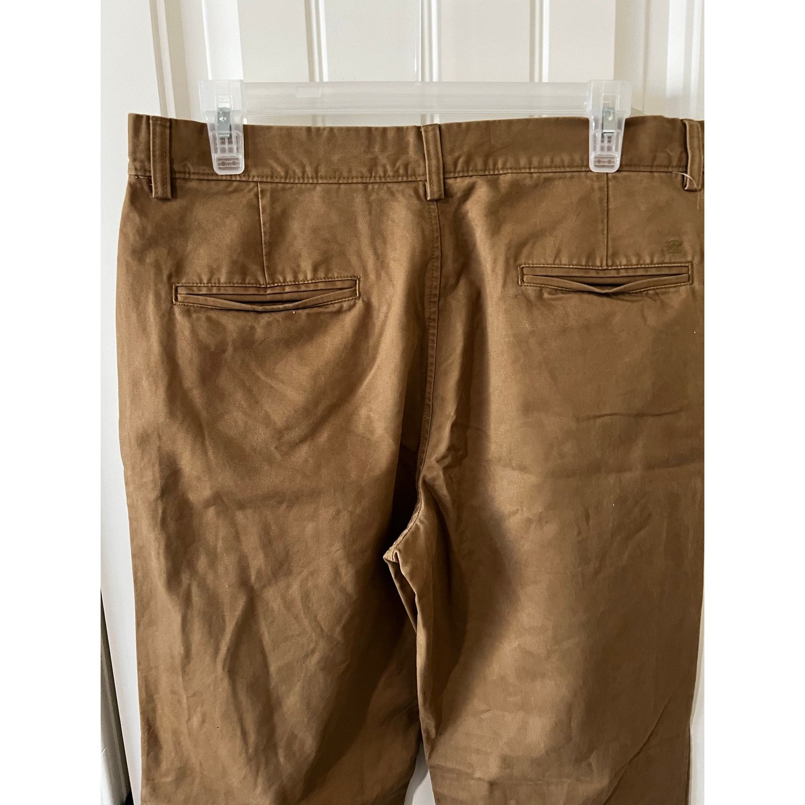 Haggar H26 Chino Pants Slacks Men's 32x34 Tan Flat Front Pockets Size US 32 / EU 48 - 11 Thumbnail